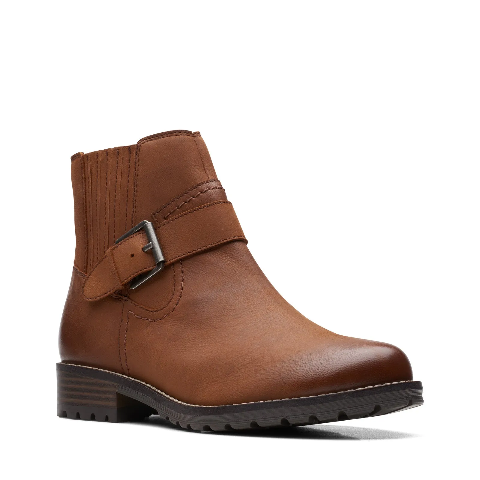 Clarks Clarkwell Strap 26167536 Womens Brown Leather Casual Dress Boots Functional Footwear
