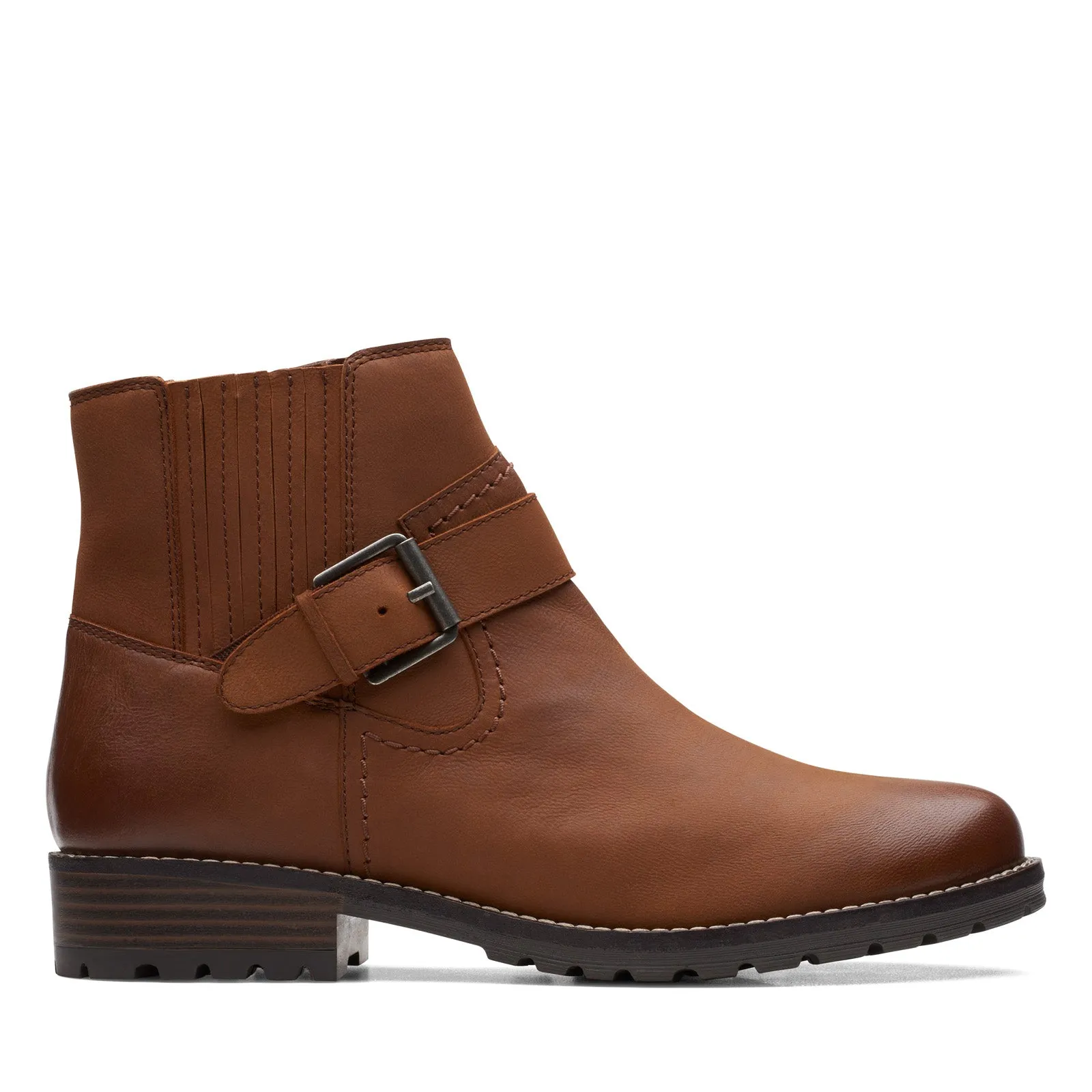 Vintage Style Clarks Clarkwell Strap 26167536 Womens Brown Leather Casual Dress Boots