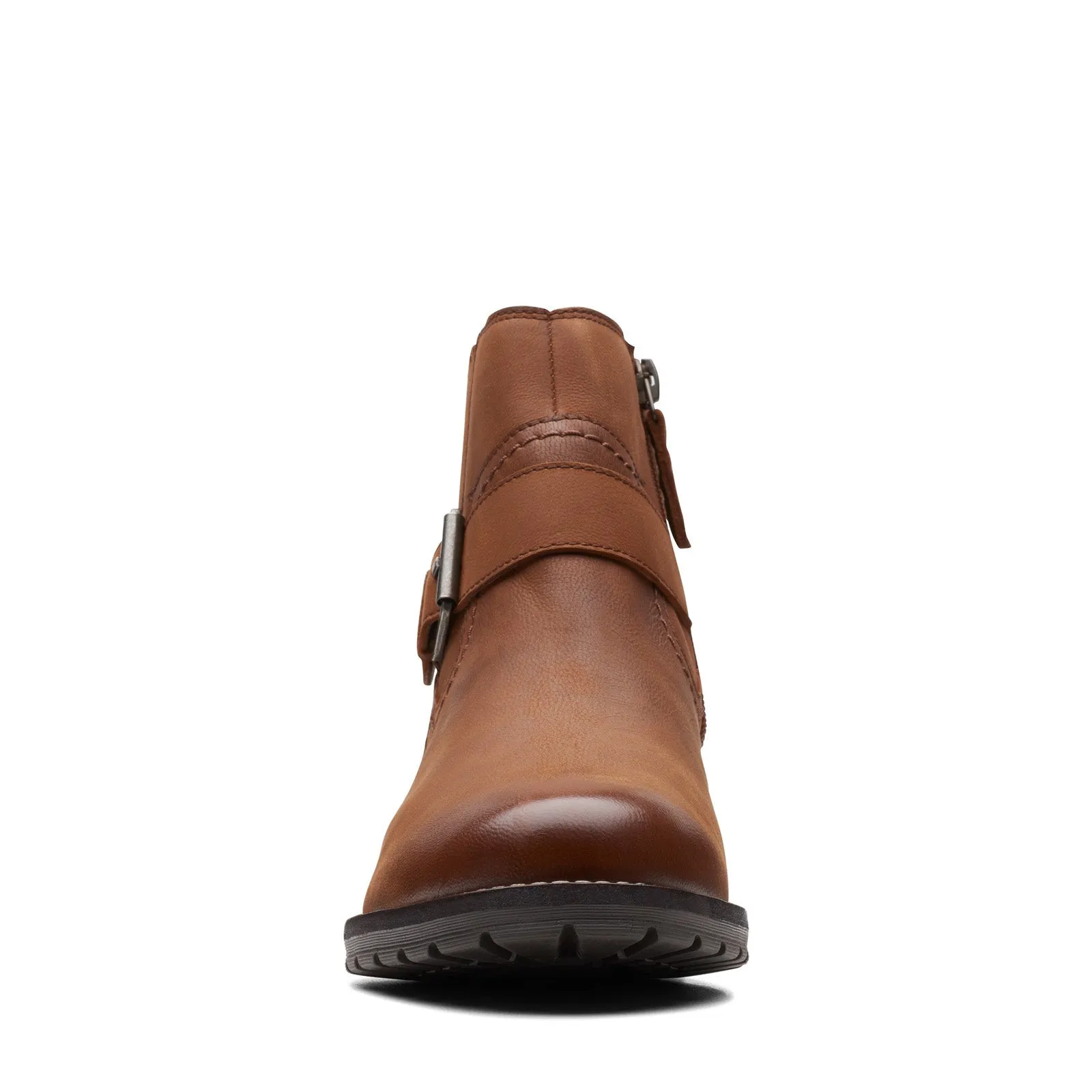 Clarks Clarkwell Strap 26167536 Womens Brown Leather Casual Dress Boots Active Comfort