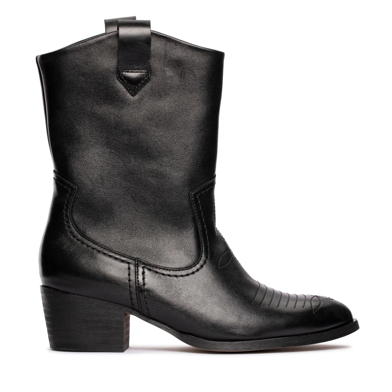 Clarks Octavia Up 26179079 Womens Black Leather Cowboy Western Boots Art Gallery Quick-Dry