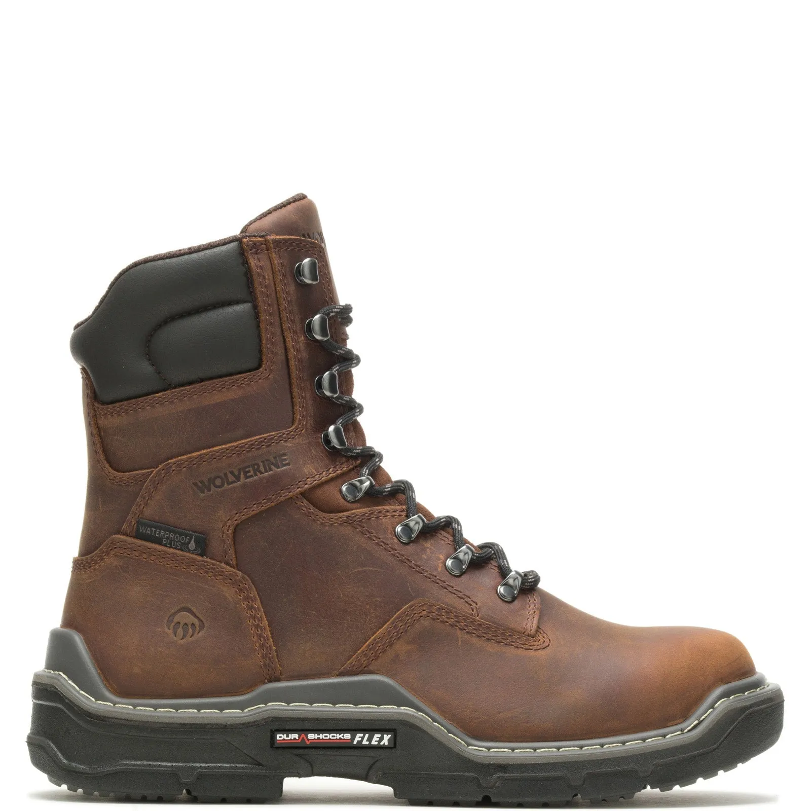 Wolverine Raider DuraShocks Waterproof 8" W210112 Mens Brown Work Boots Premium Leather Quality Sole