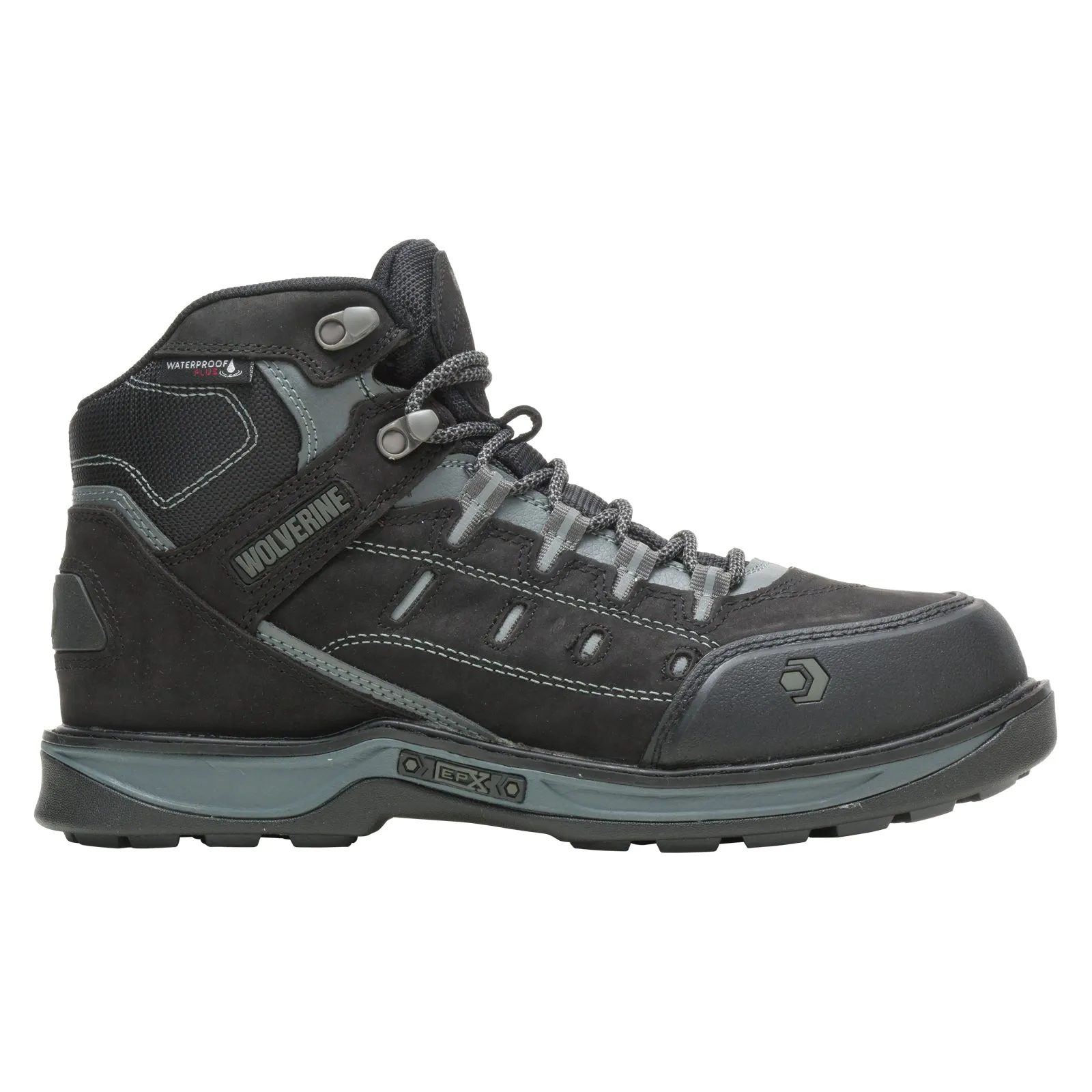 Wolverine Edge Lx Waterproof Composite Toe W10553 Mens Black Wide Work Boots Light Step