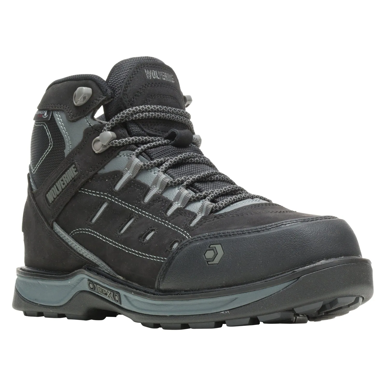 Wolverine Edge Lx Waterproof Composite Toe W10553 Mens Black Wide Work Boots Day Hike Fashionable Comfort