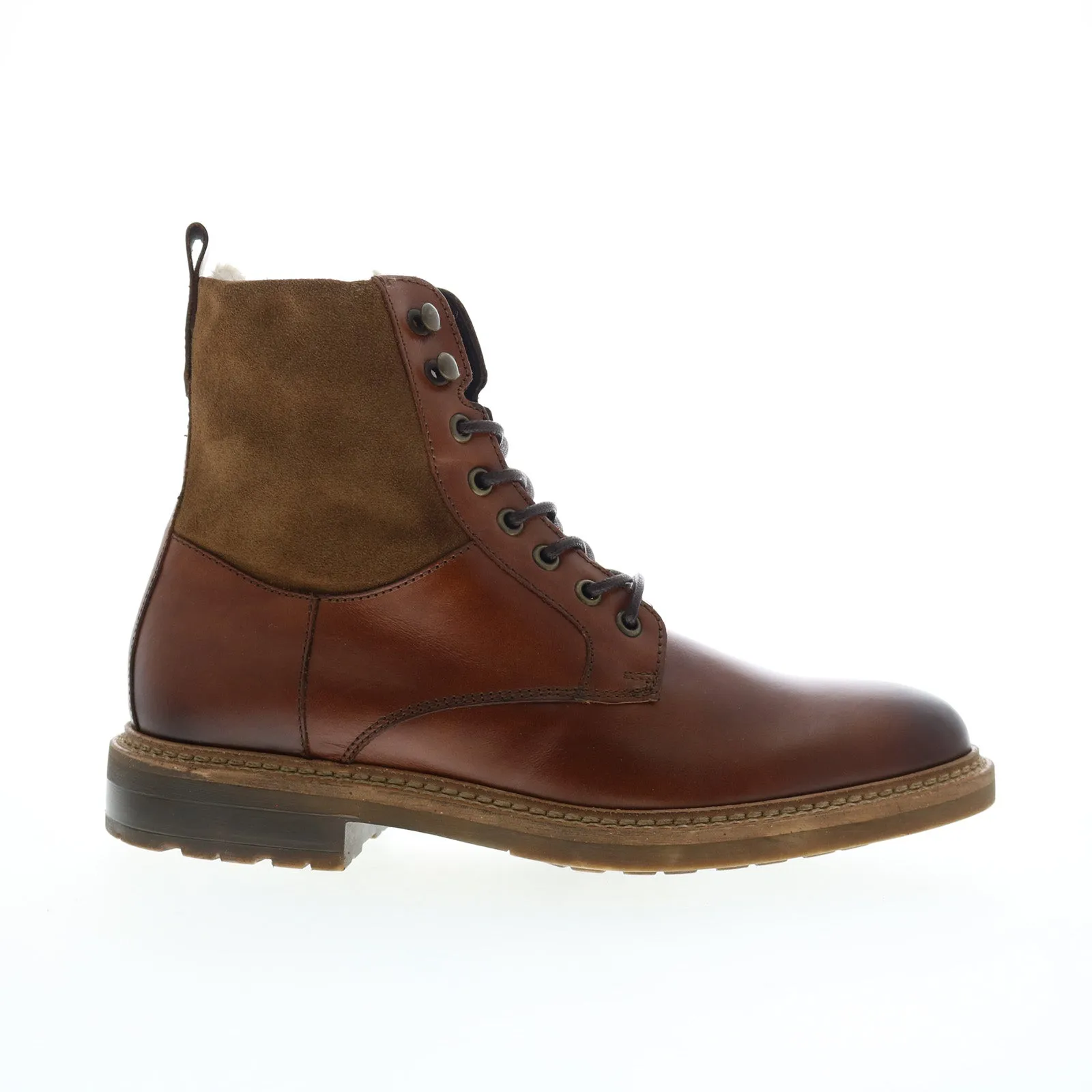 Classic Design Resilient Sole Bruno Magli Cerone MB1CERBO Mens Brown Leather Lace Up Casual Dress Boots