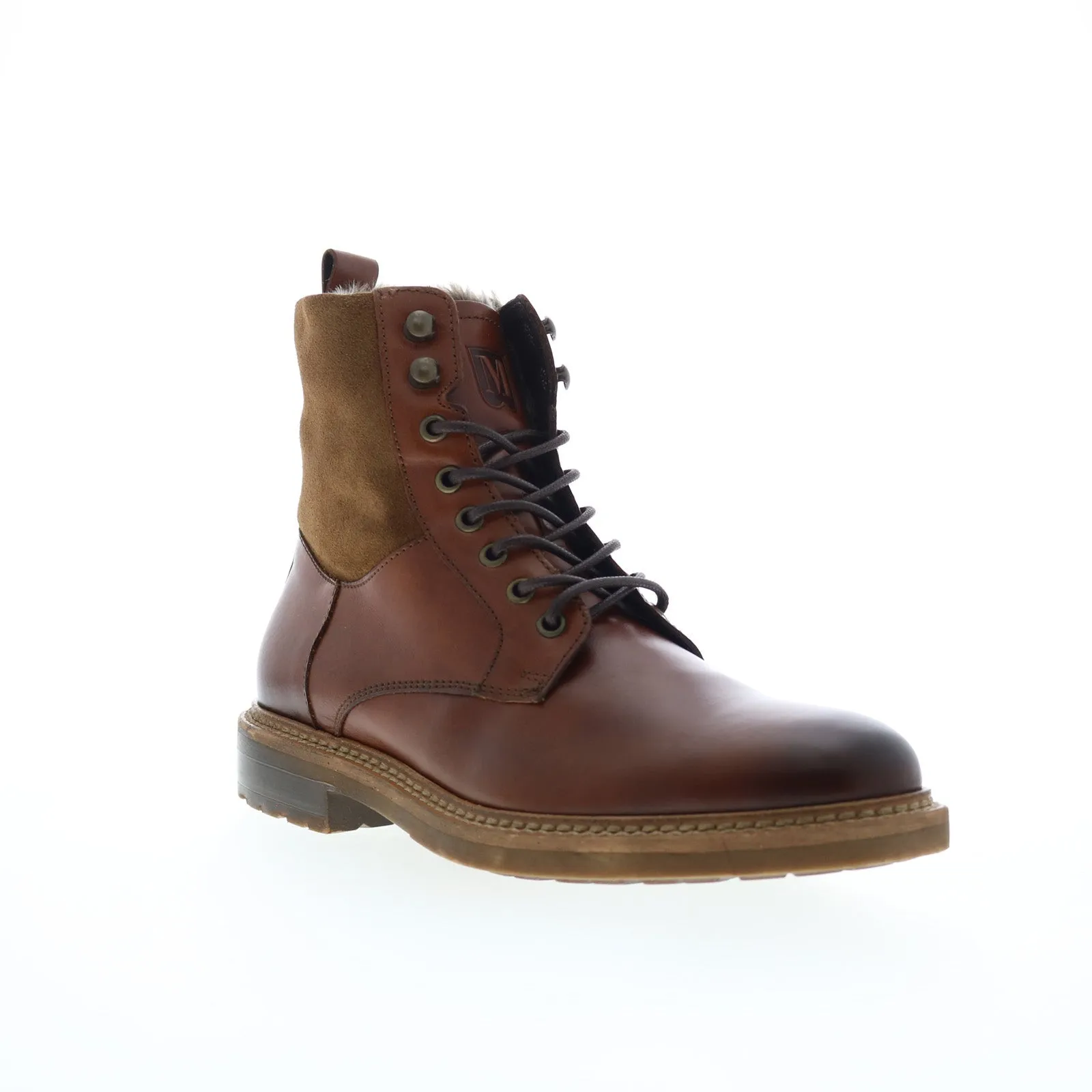 Bruno Magli Cerone MB1CERBO Mens Brown Leather Lace Up Casual Dress Boots Windproof Design Warm Insulation