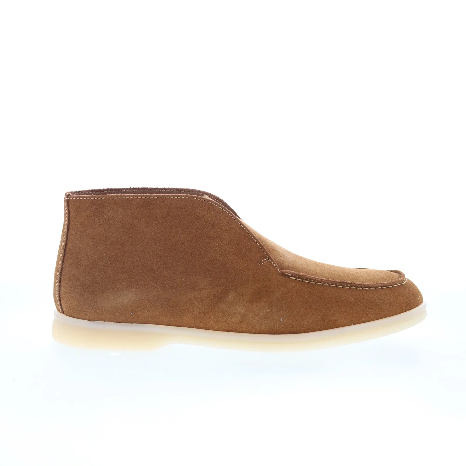 Bruno Magli Primo HI MB4PRHB1 Mens Brown Suede Slip On Casual Dress Boots Anti-static
