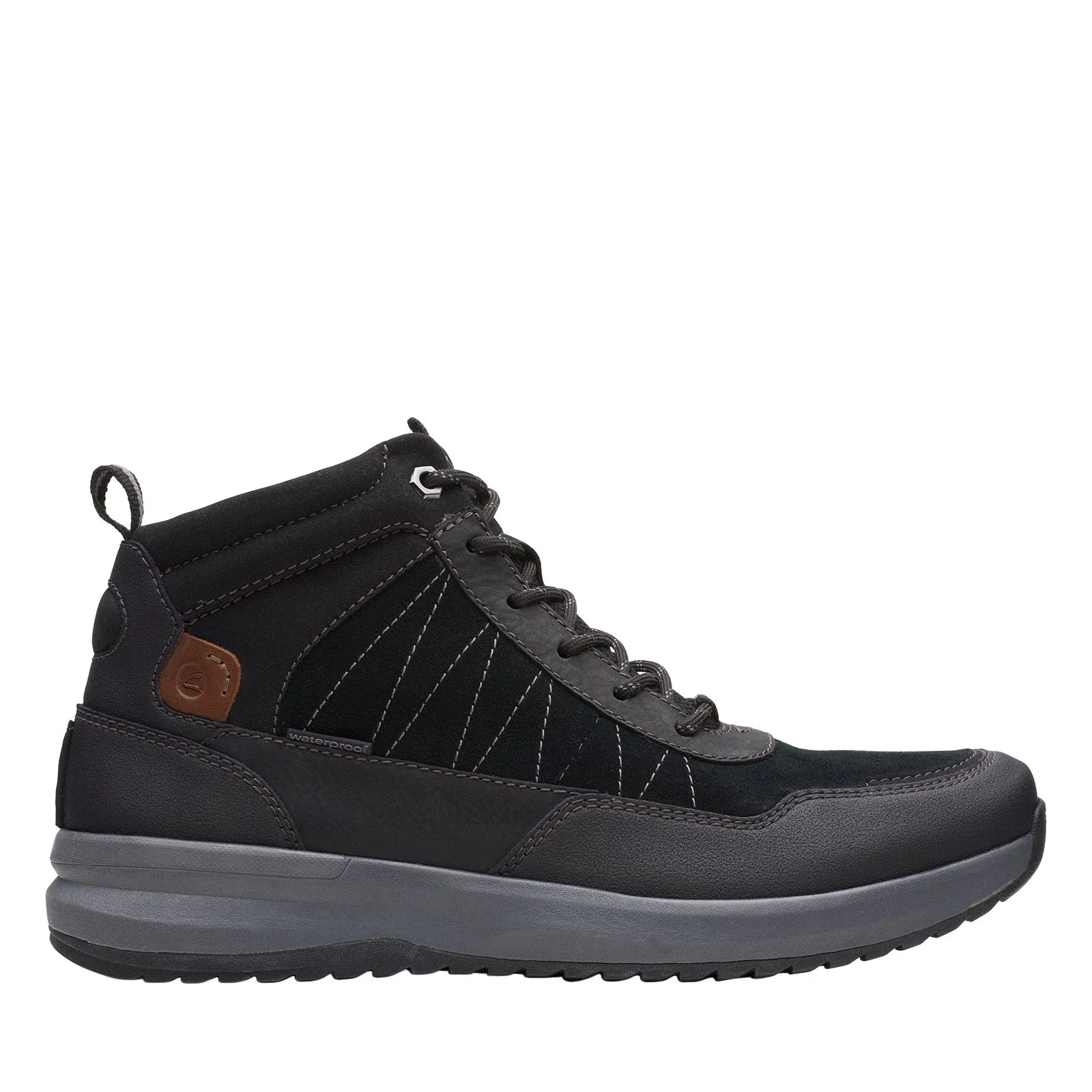 Brogue Detail Sturdy Frame Clarks Wellman Top AP 26168235 Mens Black Leather Casual Dress Boots