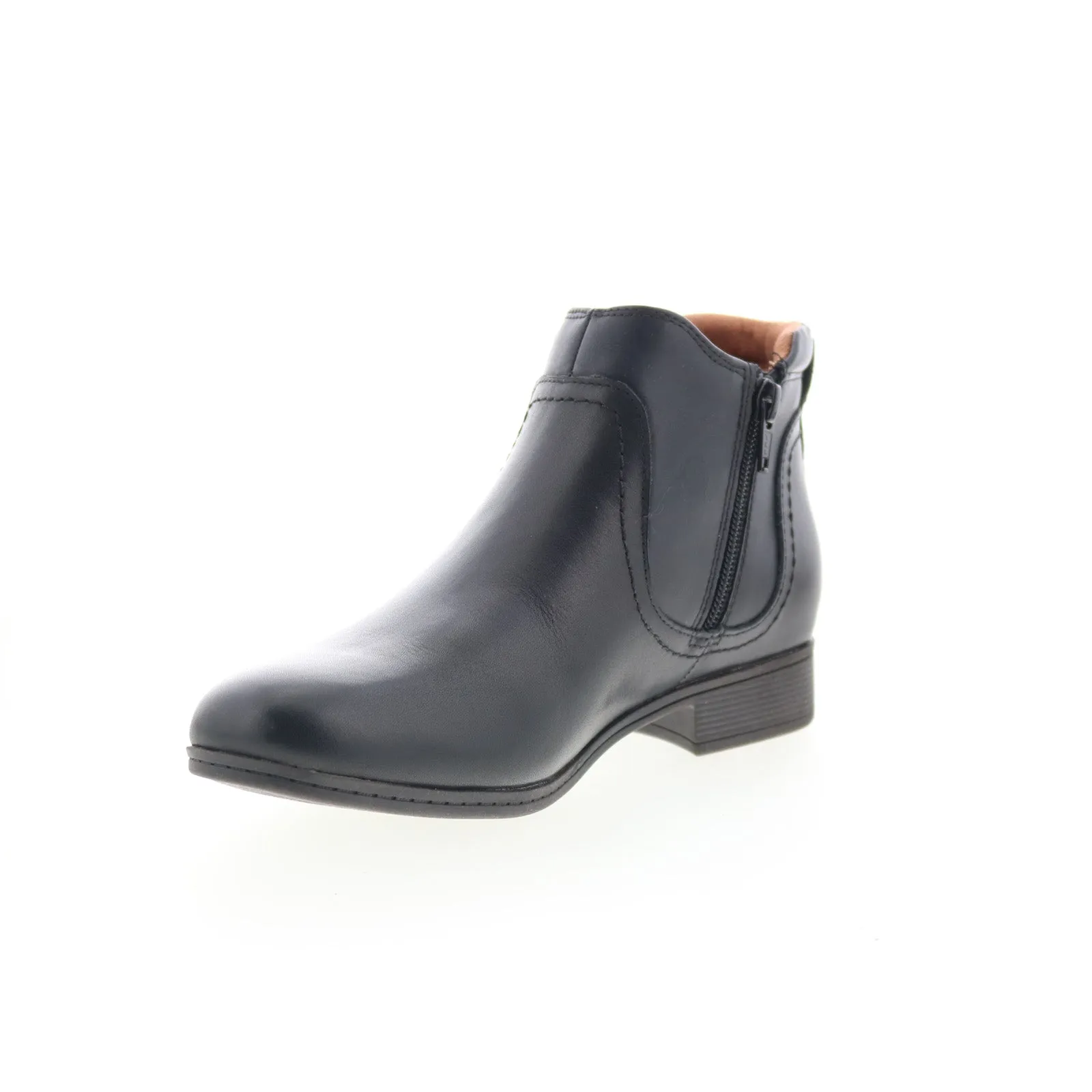 Cobb Hill Crosbie Gore CI9332 Womens Black Leather Ankle & Booties Boots Eva Midsole Mixed Textures