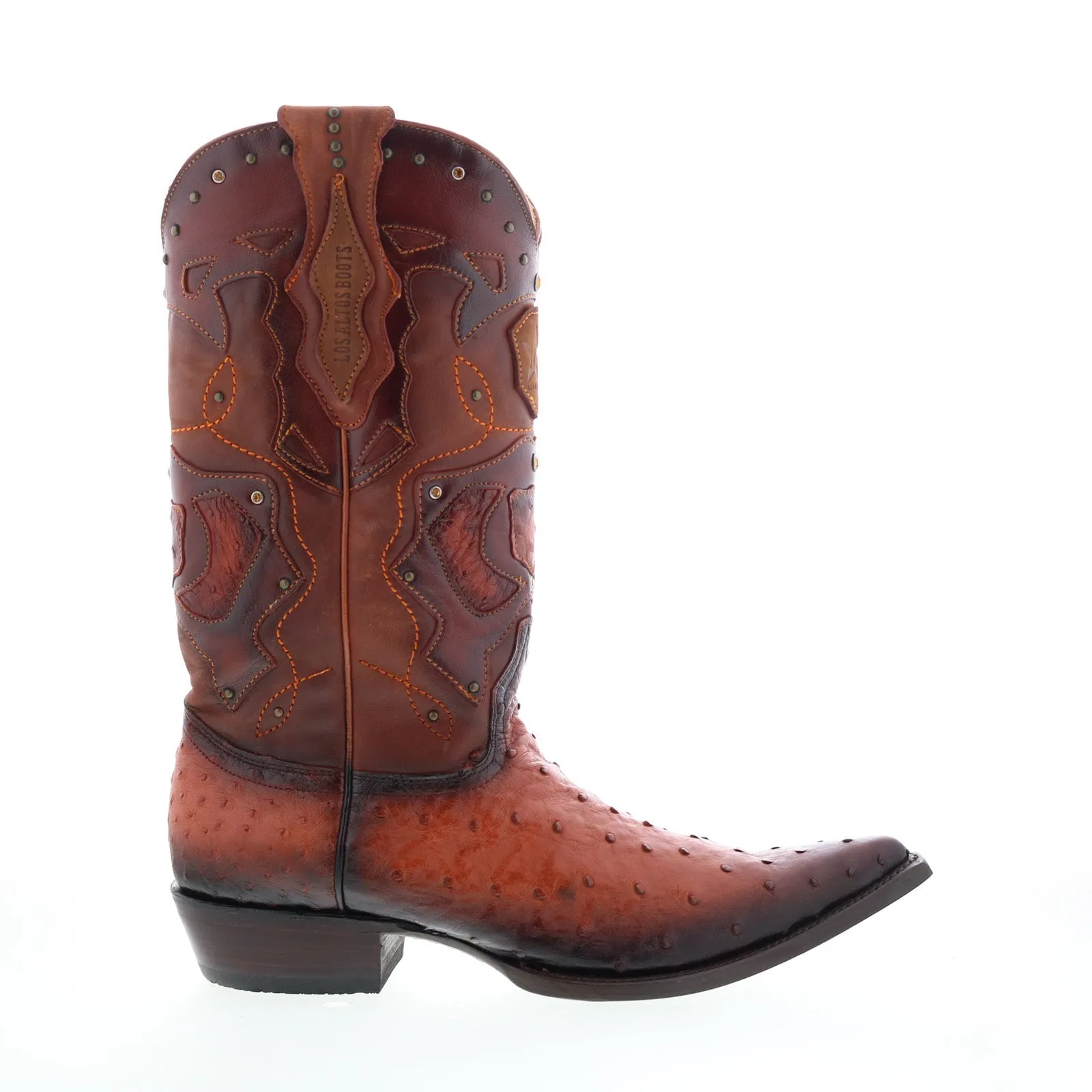 Los Altos 3X Toe Ostrich 95FD0357 Mens Brown Wide Cowboy Western Boots insulated Minimalist Style