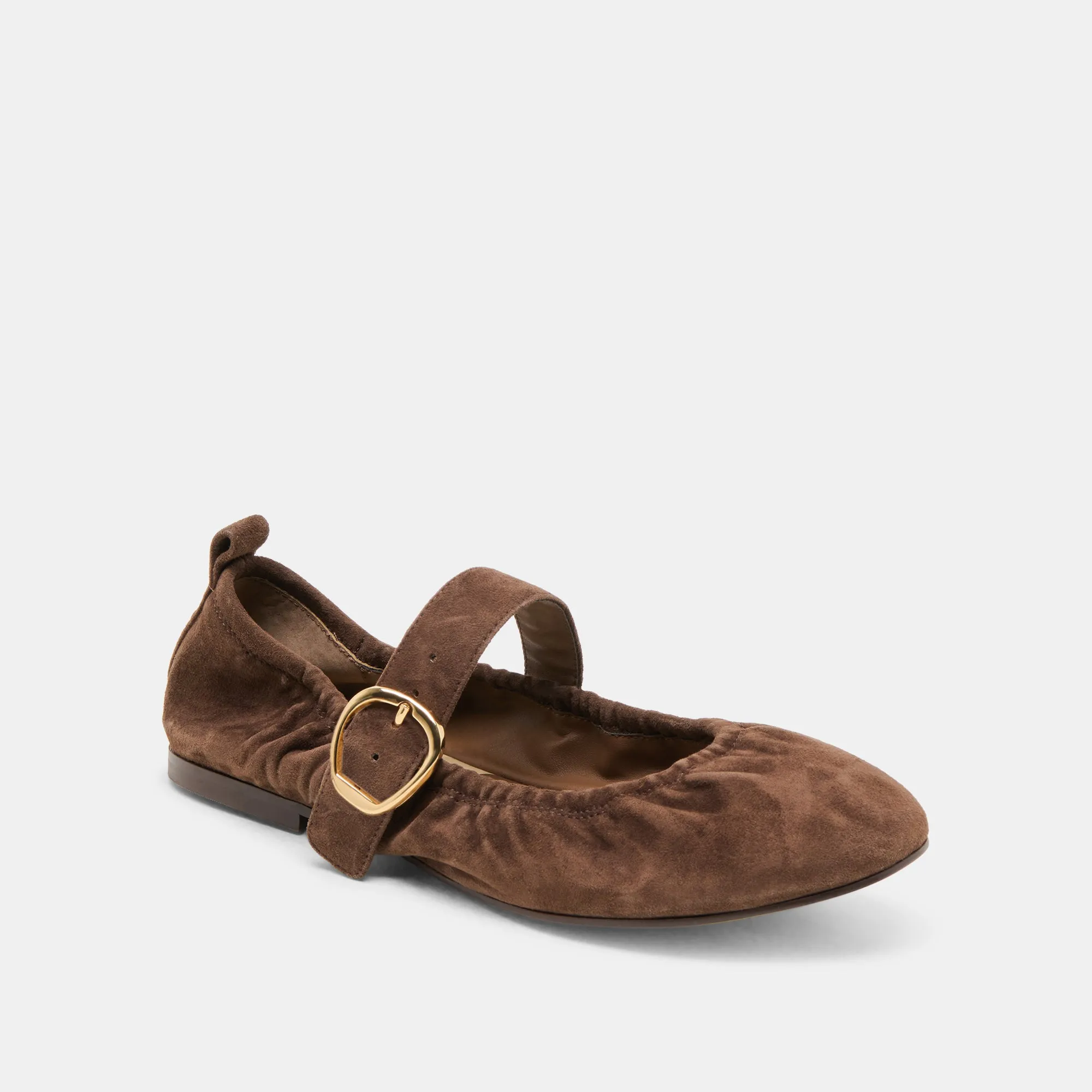 Mom Pick High Glow CAELY BALLET FLATS DK BROWN SUEDE