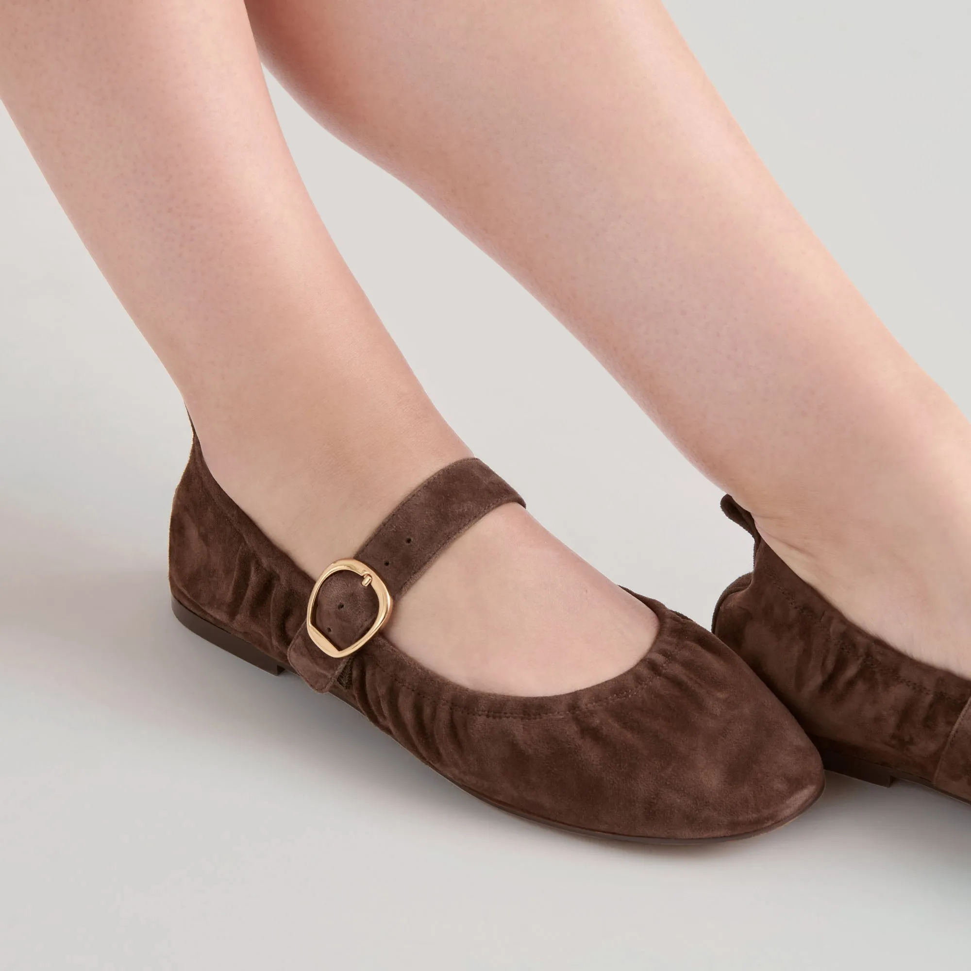 CAELY BALLET FLATS DK BROWN SUEDE Island Mood Sturdy
