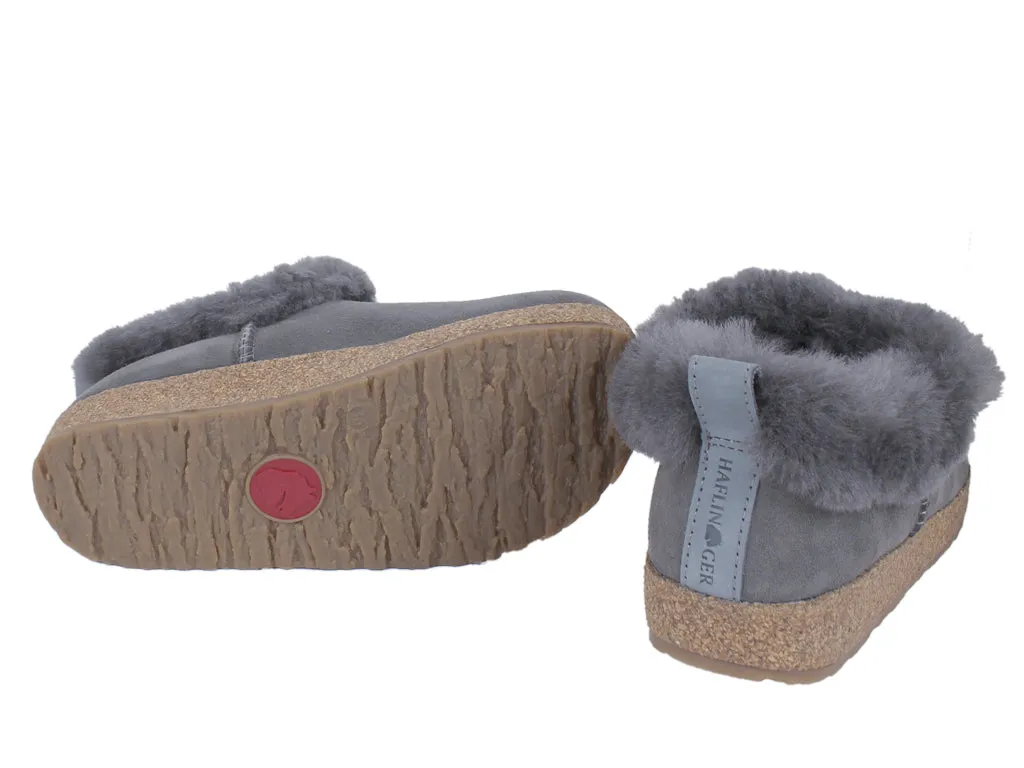 Functional Clear Glow Haflinger Clogs Sheepskin Iceland Anthracite