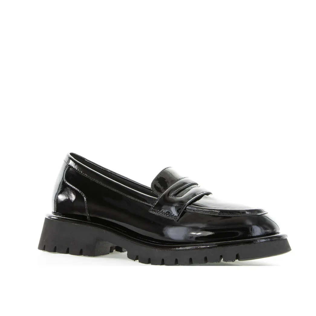 LE SANSA BOW BLACK PATENT Elegant Casual Shoes