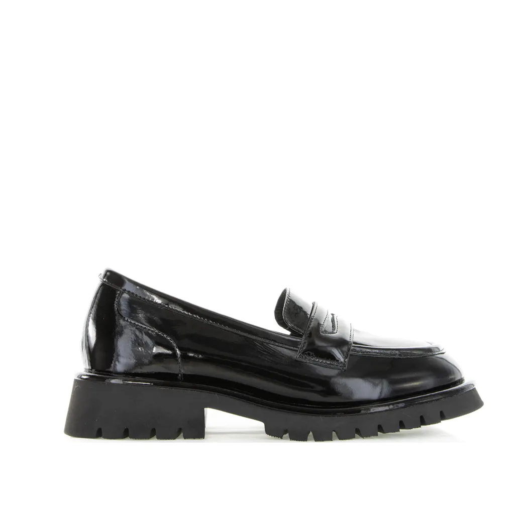 LE SANSA BOW BLACK PATENT Relax Style Easy Step In