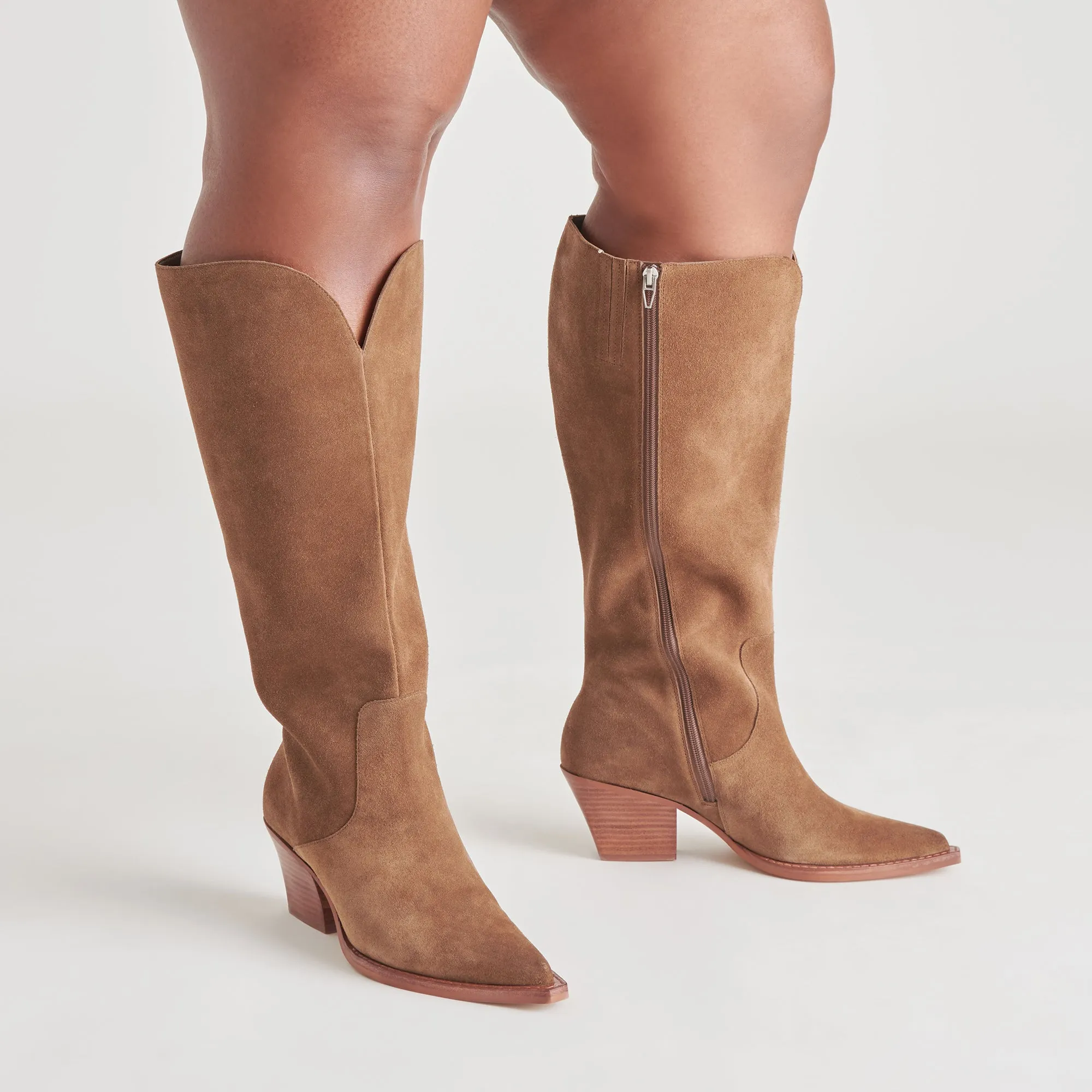 Farm Ready Functional Footwear RAJ EXTRA WIDE CALF BOOTS BROWN SUEDE
