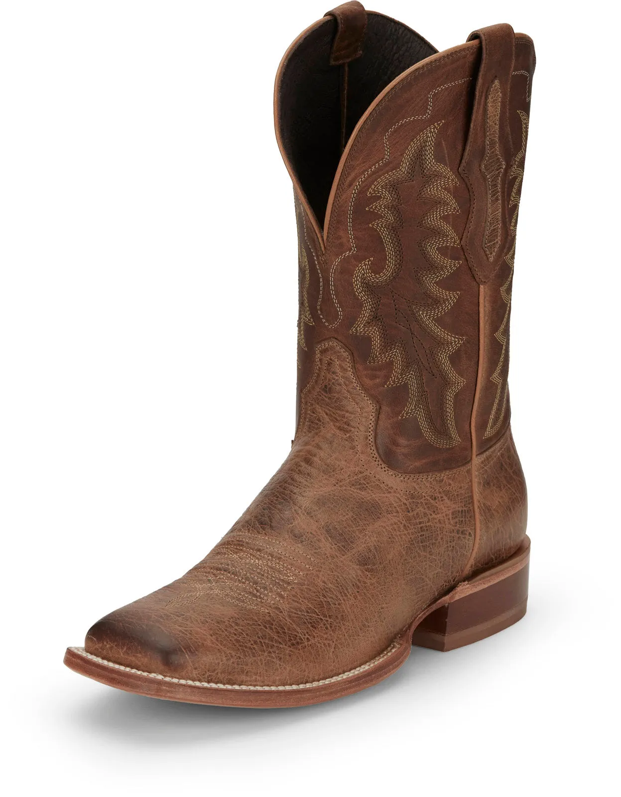 Tony Lama Lowden Square Toe Cowhide Mens Brown Wide Cowboy Western Boots Performance Wear