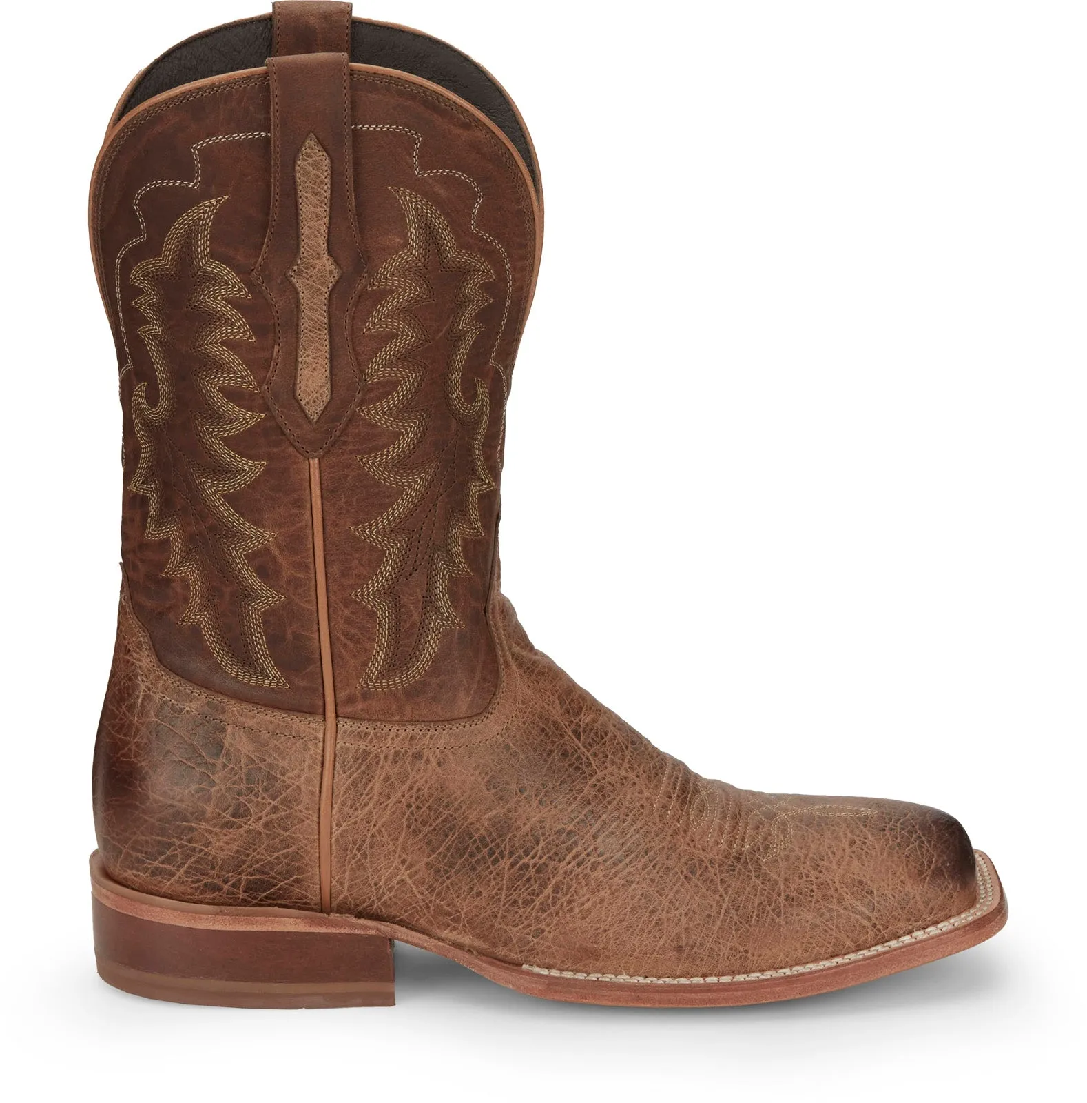 Tony Lama Lowden Square Toe Cowhide Mens Brown Wide Cowboy Western Boots Comfortable ankle Utility Design