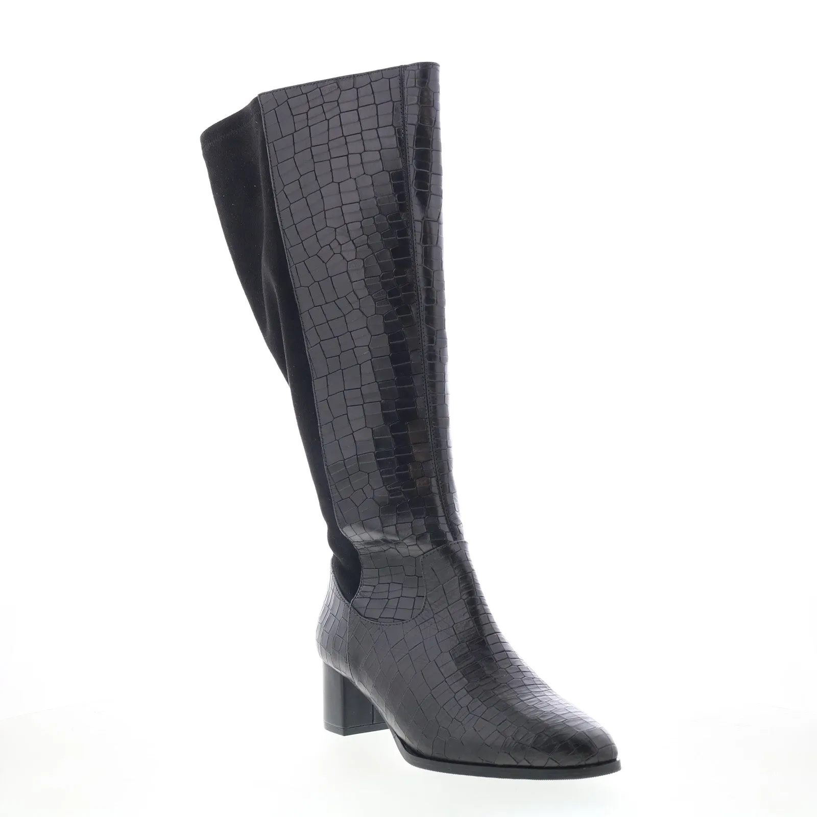 Trotters Kirby Wide Calf Womens Black Extra Wide Casual Dress Boots Trail Ready City Utility