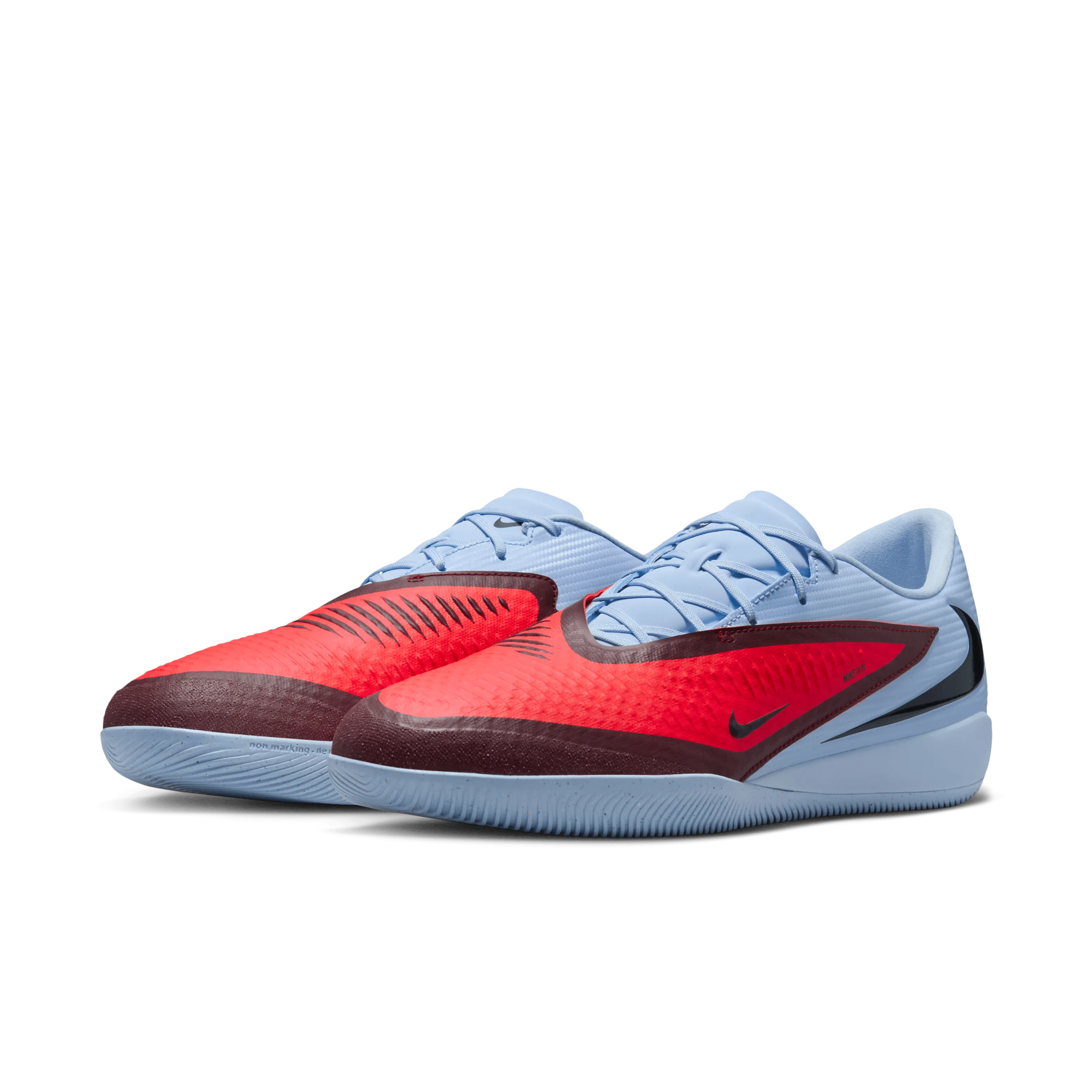 School Style Nike Phantom 6 Low Academy IC Indoor Football Shoes (Royal Tint/Bright Crimson)