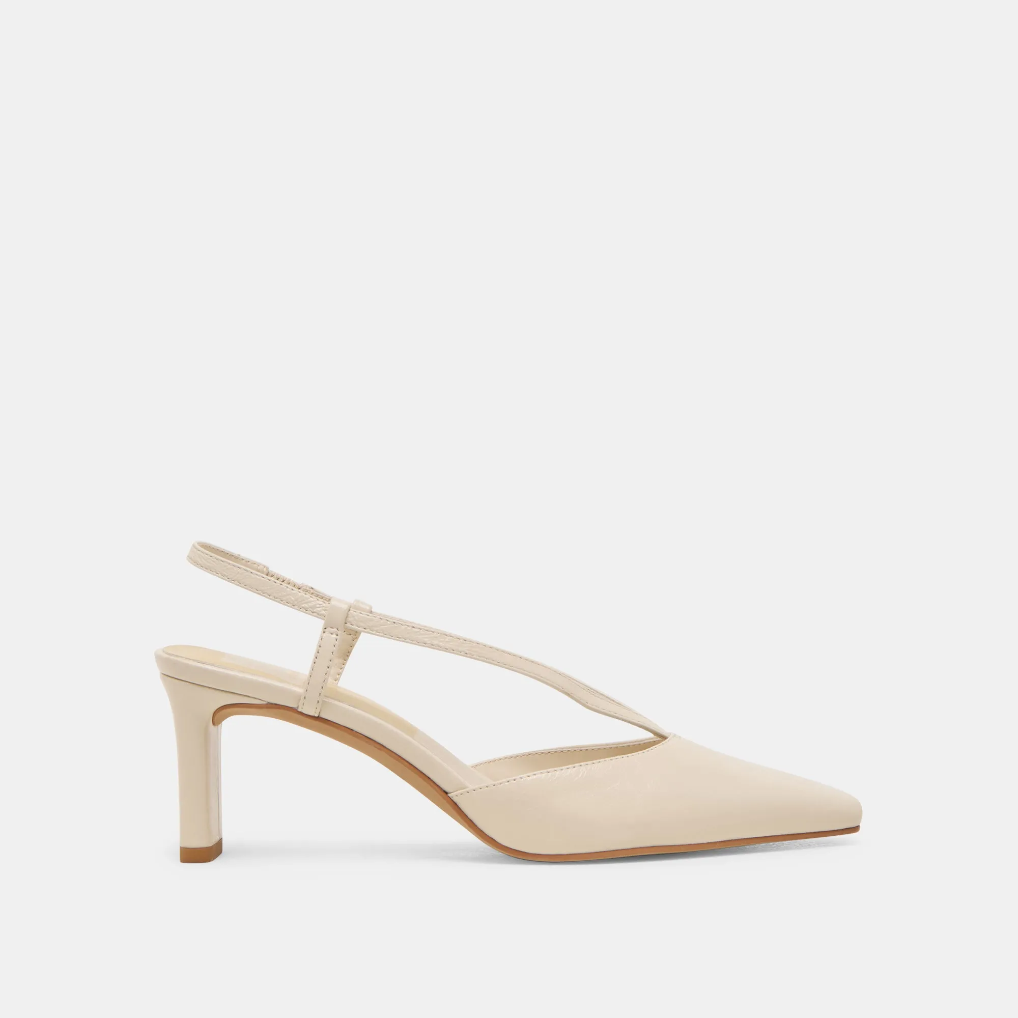 GINAY HEELS BONE LEATHER Satin Wedding Shoes