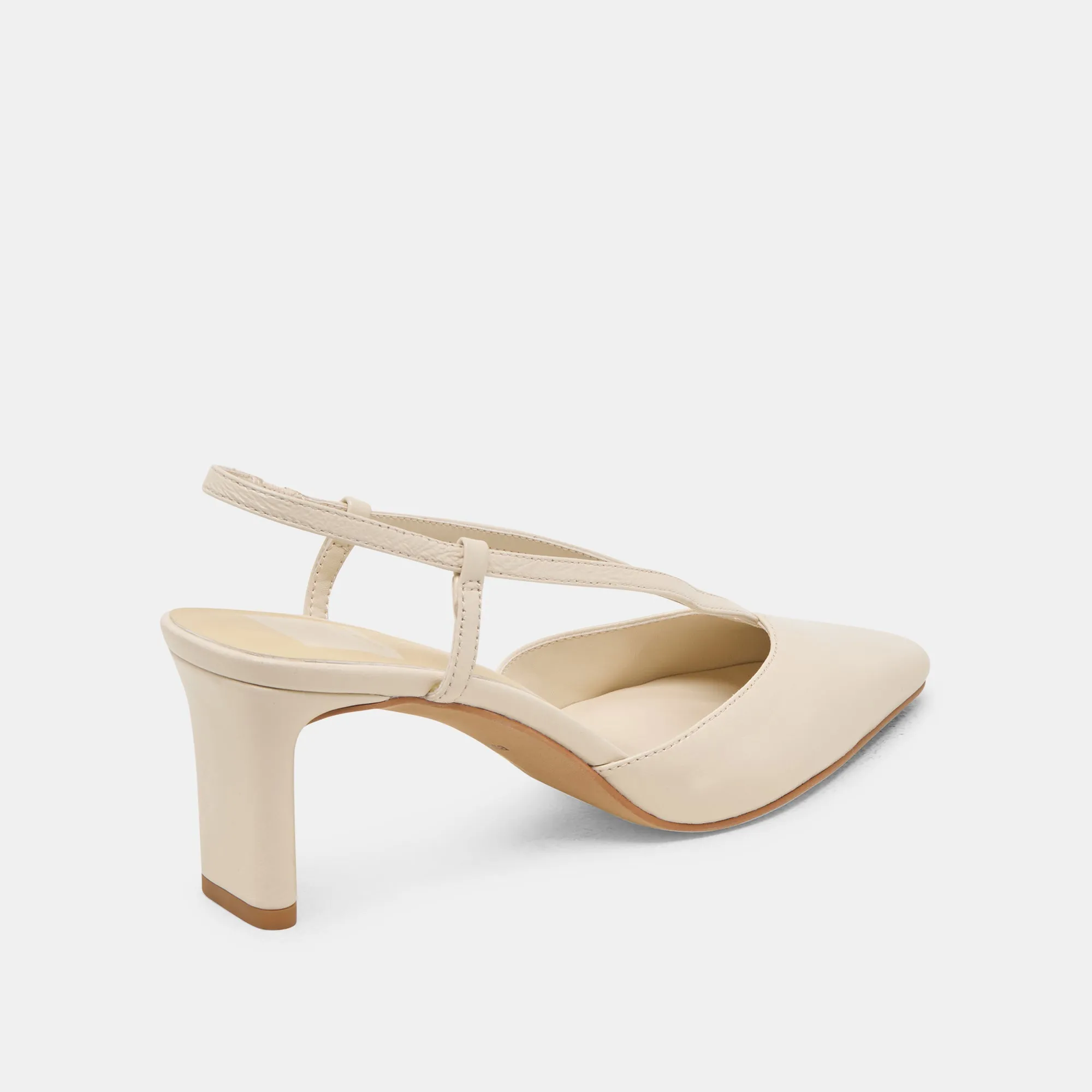 Casual Evening Wear Comfortable Sandals GINAY HEELS BONE LEATHER