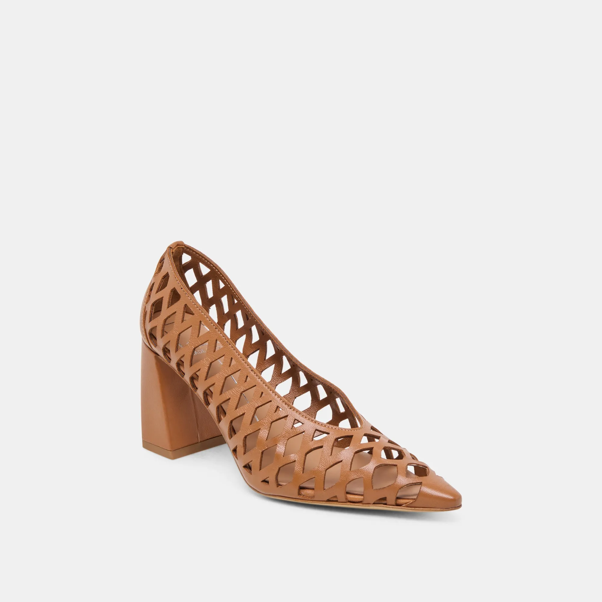 TANYA HEELS COGNAC WOVEN LEATHER Comfortable Sandals