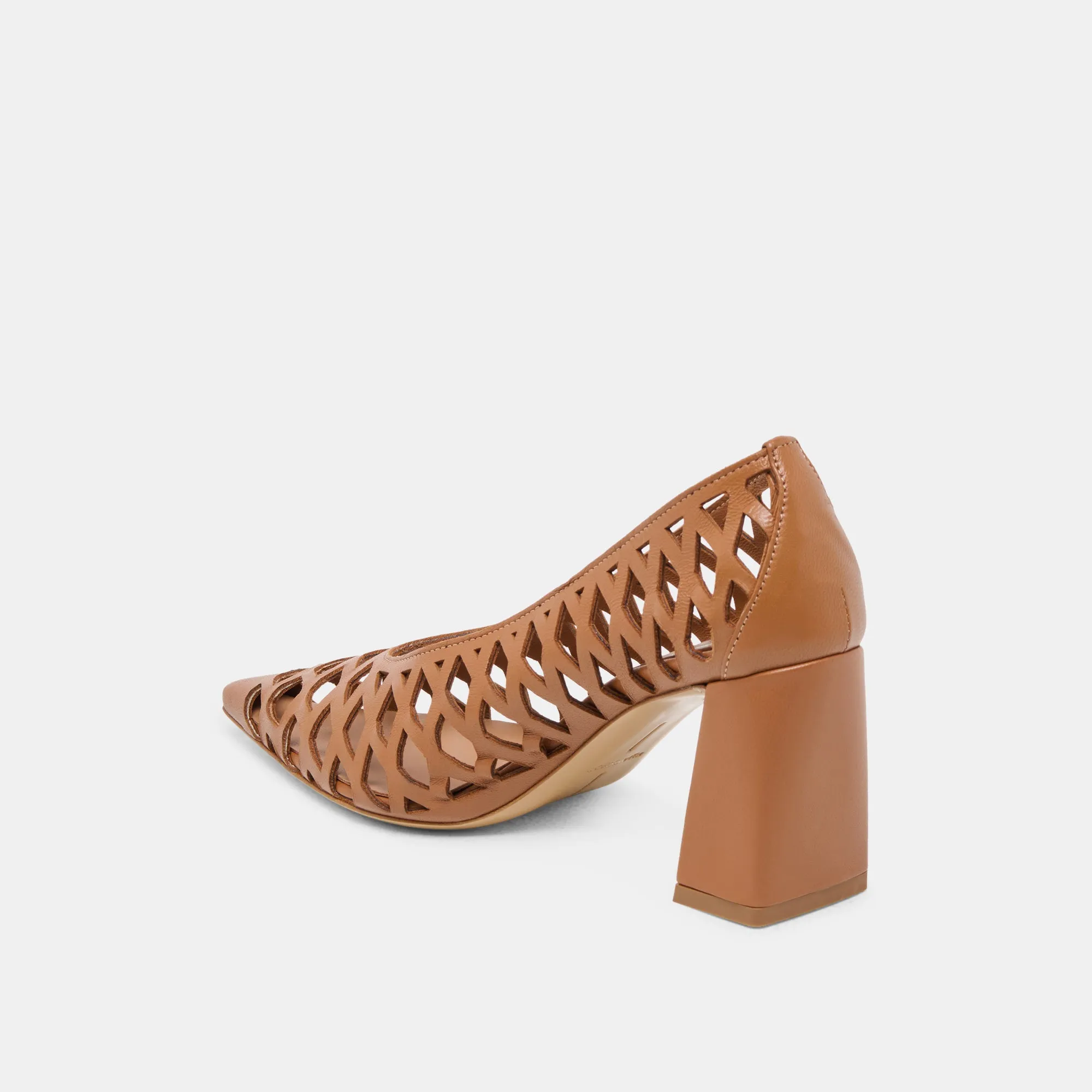 TANYA HEELS COGNAC WOVEN LEATHER Enhanced Mobility