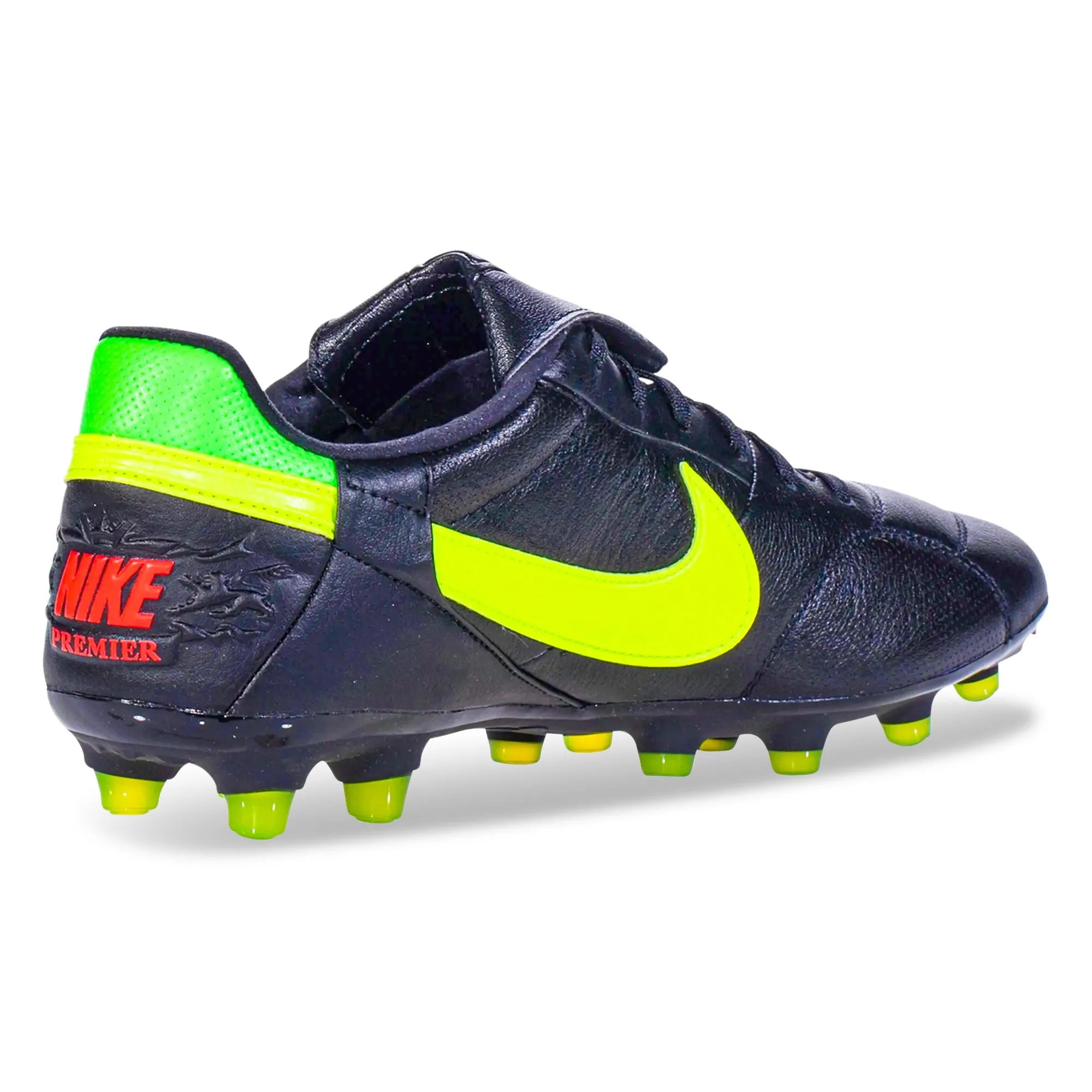 Leg support Push Off Nike Premier III FG Soccer Cleats (Black/Volt-Green Strike)