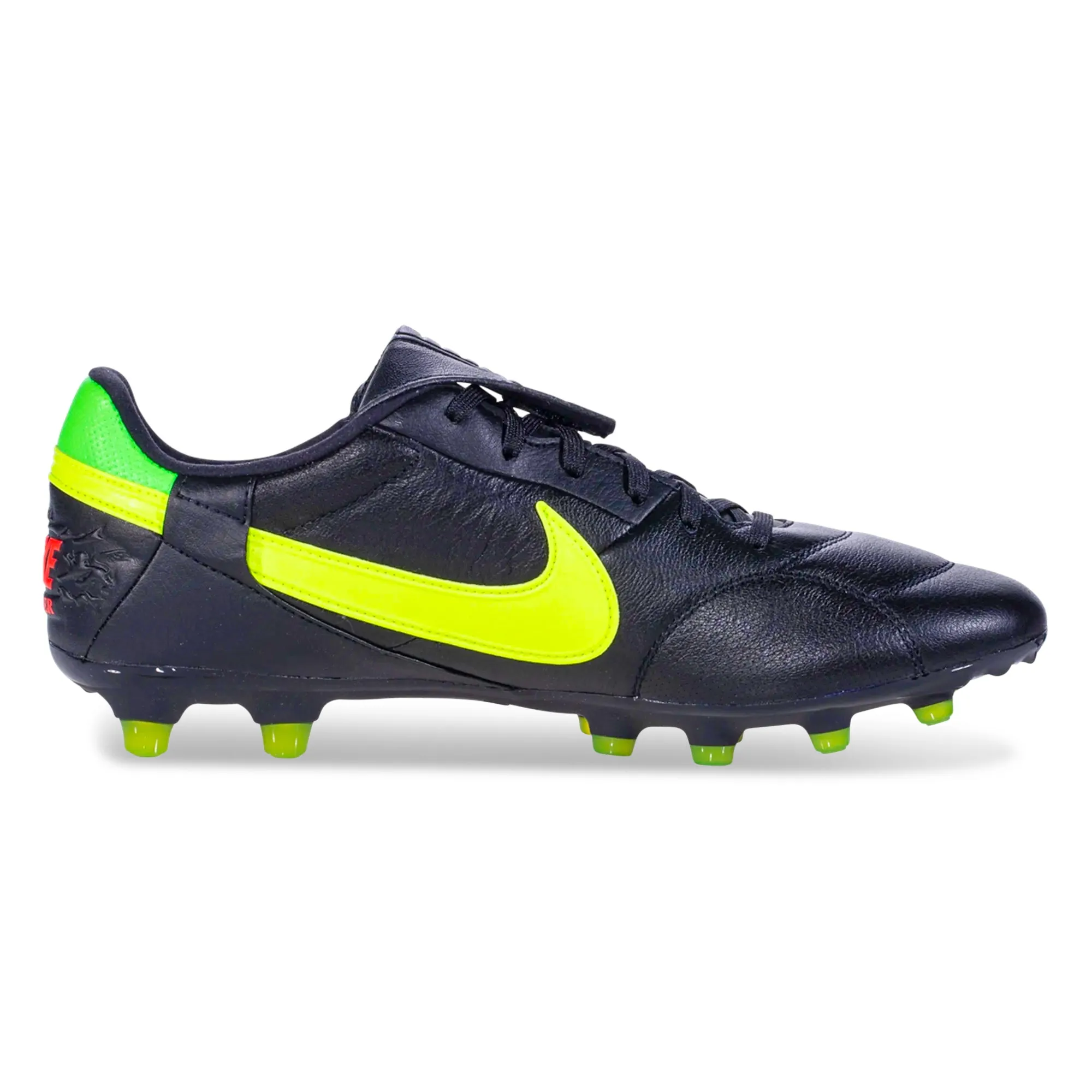 Nike Premier III FG Soccer Cleats (Black/Volt-Green Strike) Balanced Grip
