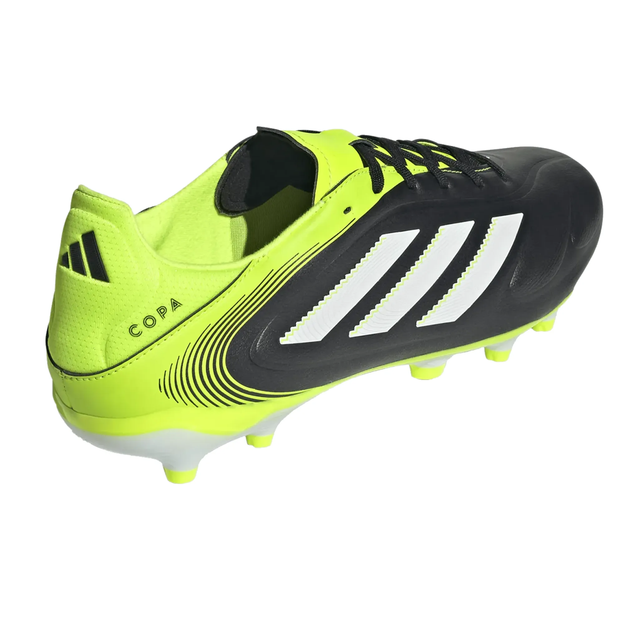Durable Upper adidas Copa Pure III League FG/MG Soccer Cleats (Black/Lucid Lemon)