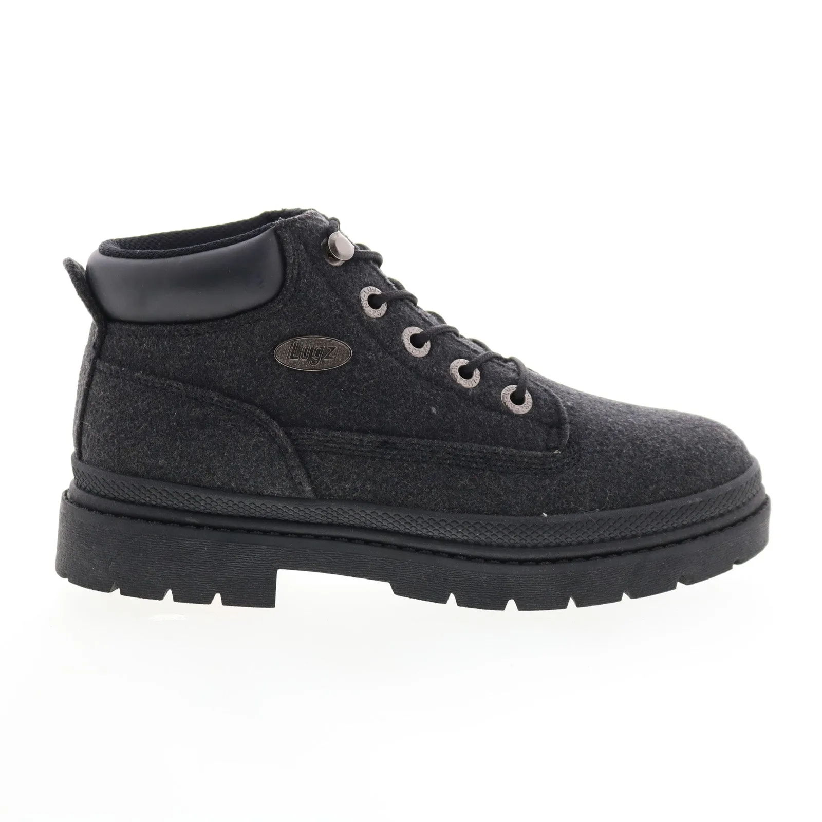 Lugz Drifter Peacoat WDRPT-001 Womens Black Suede Lace Up Chukkas Boots Elastic Sides Functional Design