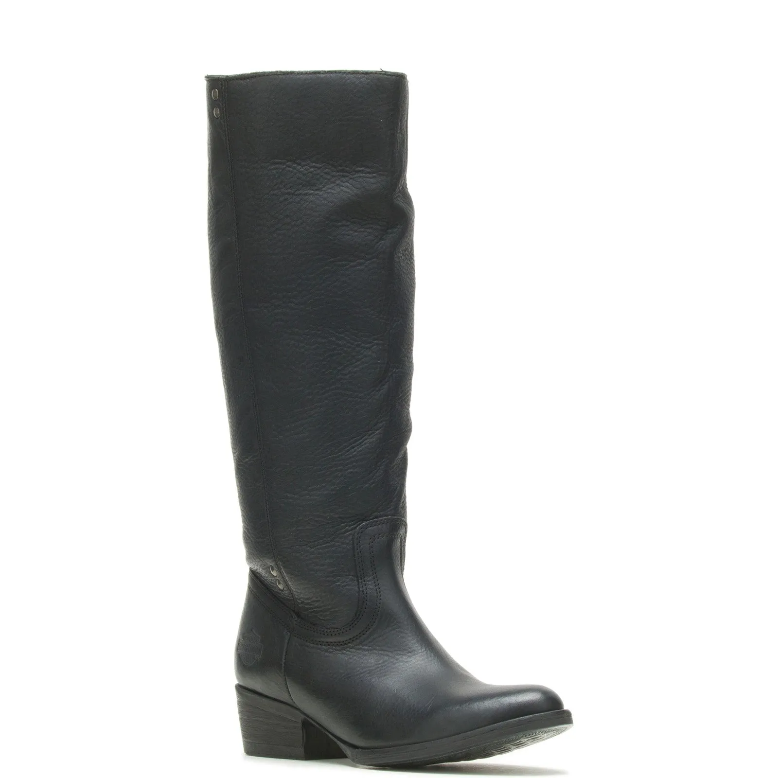 Harley-Davidson Lorene 14" D84740 Womens Black Leather Motorcycle Boots Ergonomic Shape