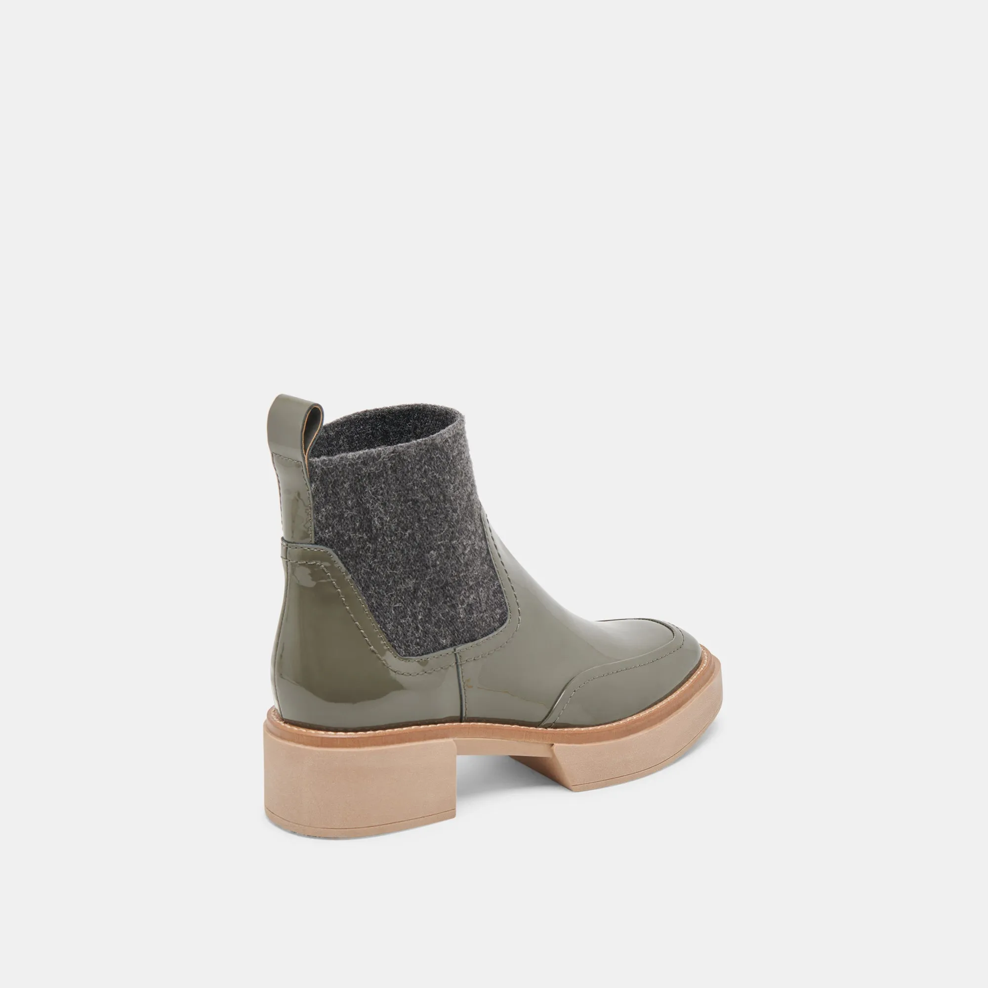 All Activity soft feel SALINE H2O BOOTIES DARK OLIVE CRINKLE PATENT
