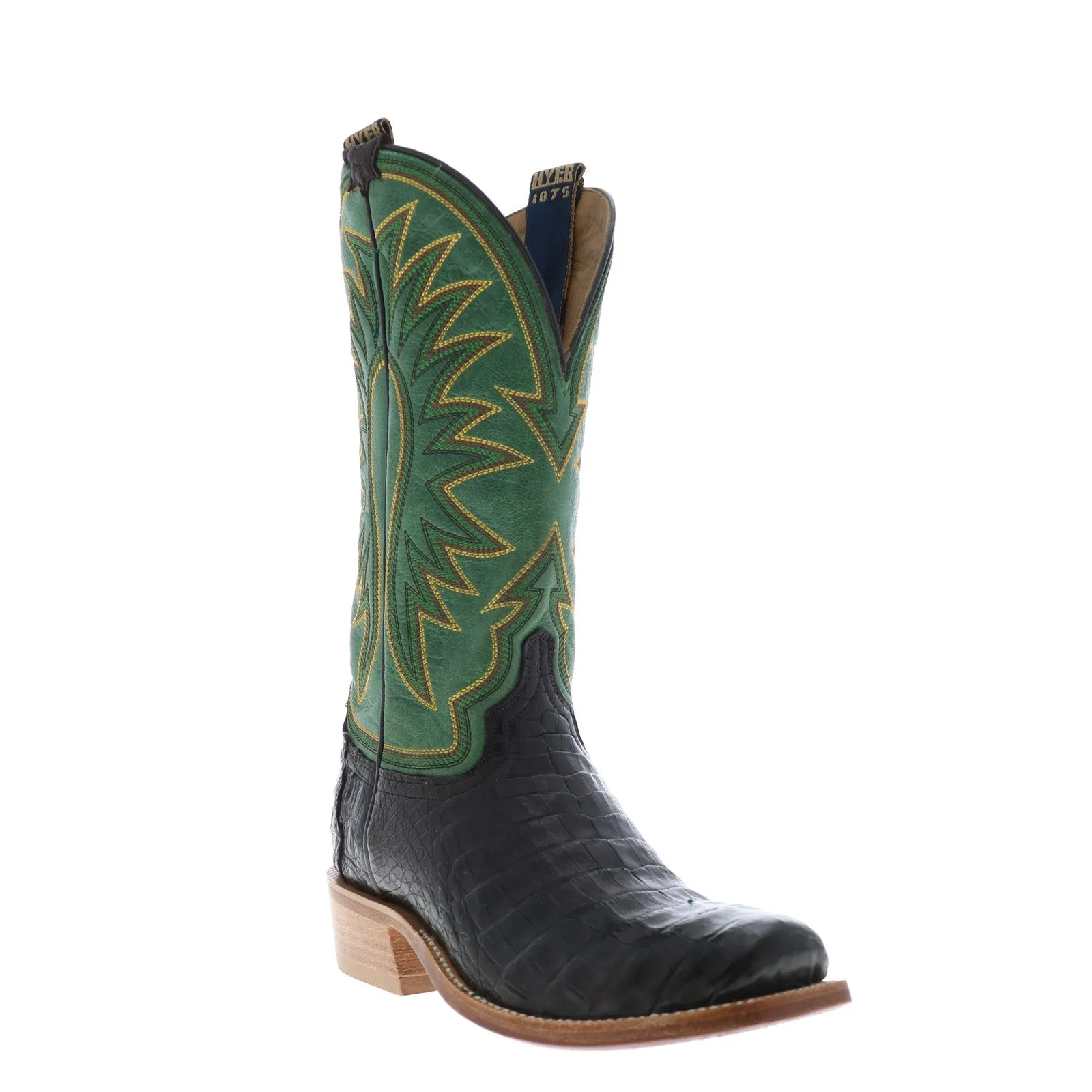 Everyday Wear Walking Comfort Hyer Spearville 13" HM12006 Mens Brown Caiman Leather Western Cowboy Boots
