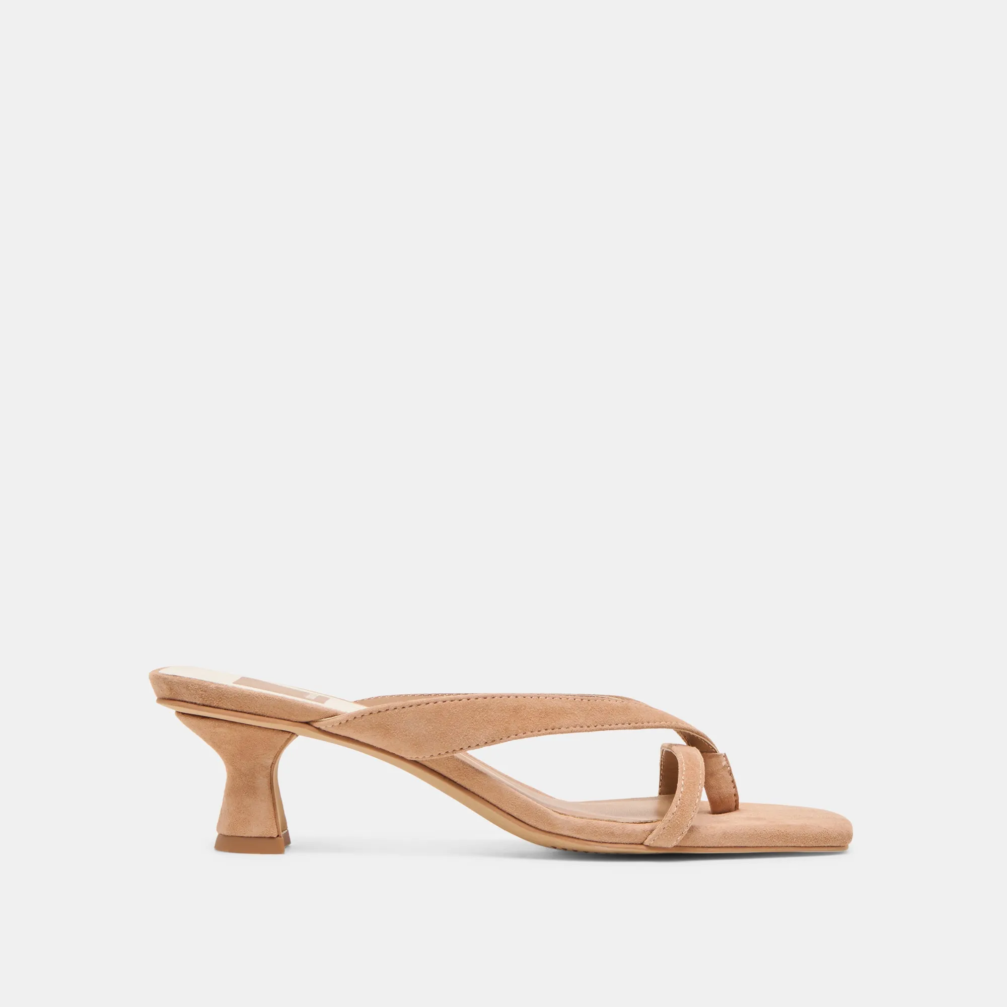 BREVEL HEELS TOFFEE SUEDE Floral Design Heels