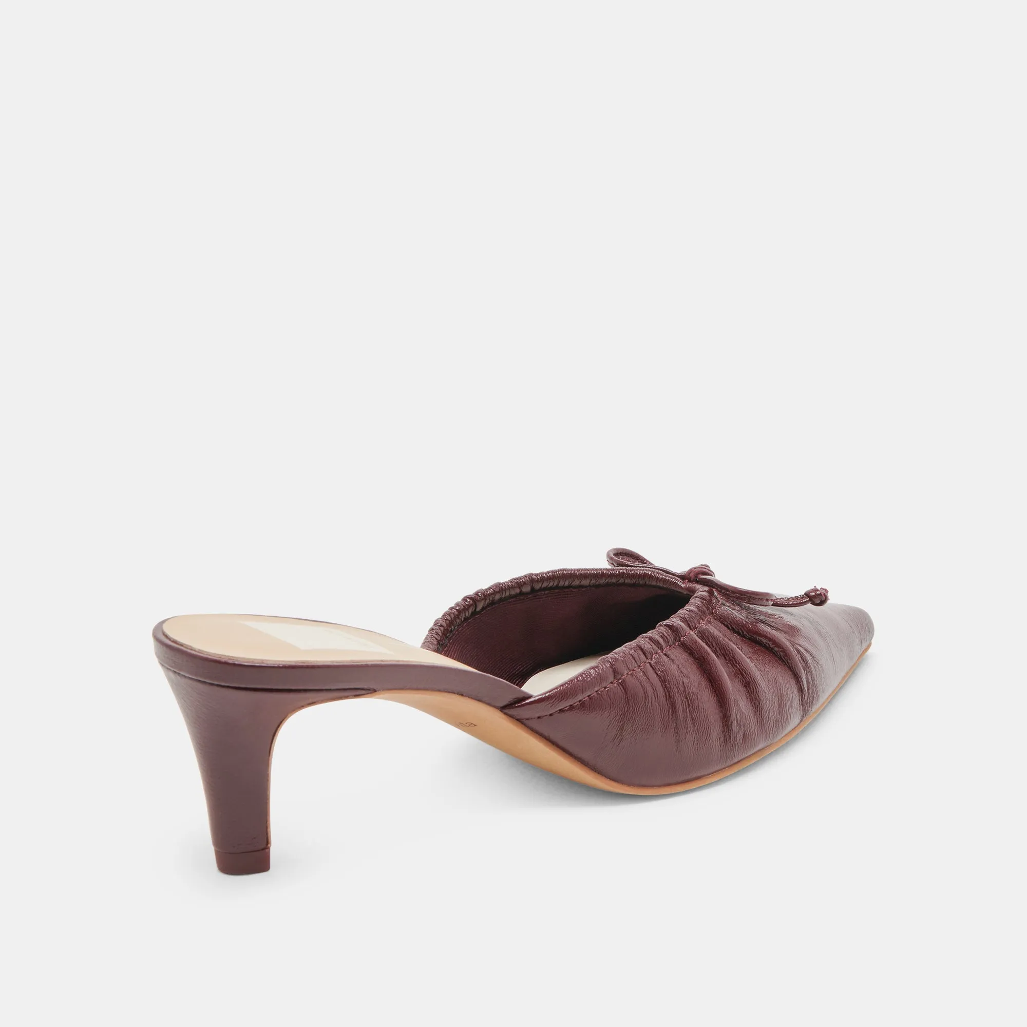 KAIRI MID HEELS CRANBERRY CRINKLE PATENT Flexible mesh construction