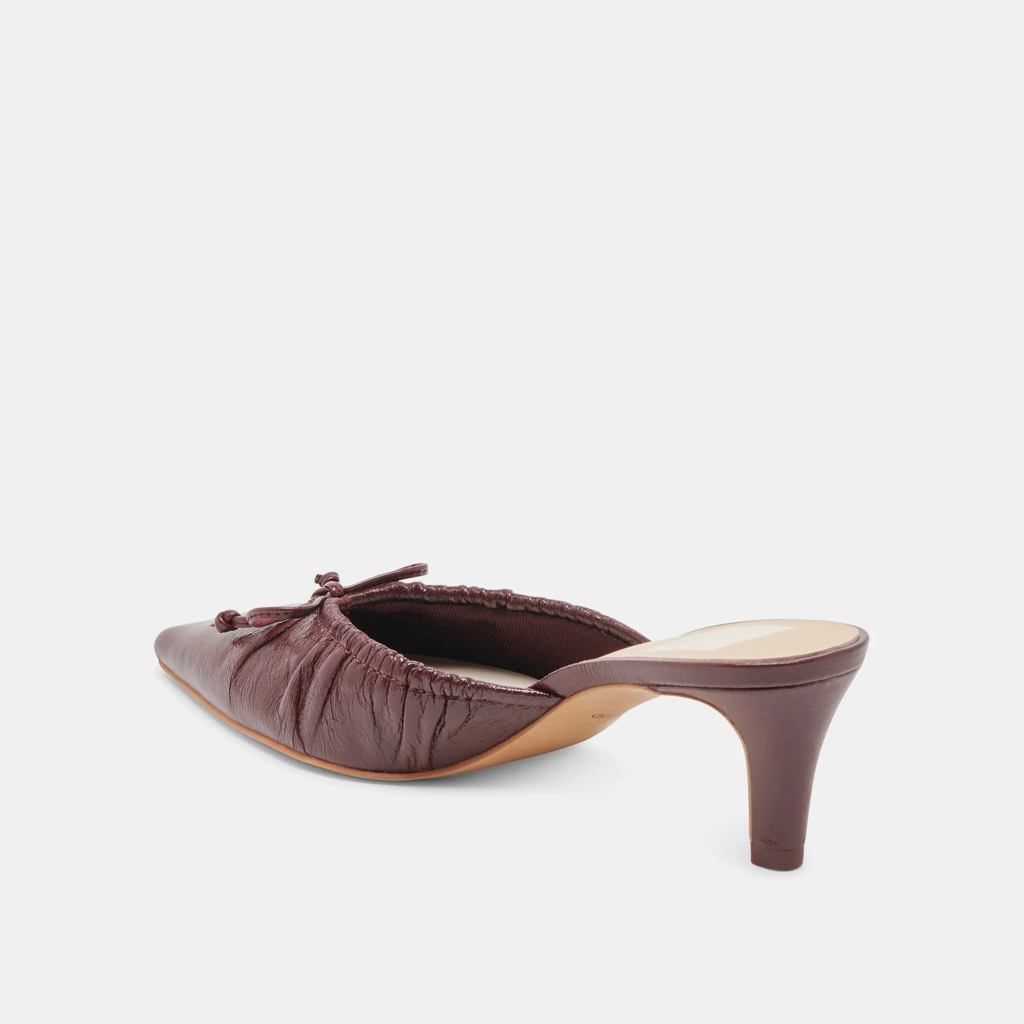 KAIRI MID HEELS CRANBERRY CRINKLE PATENT Abrasion resistant Casual Heels for Work