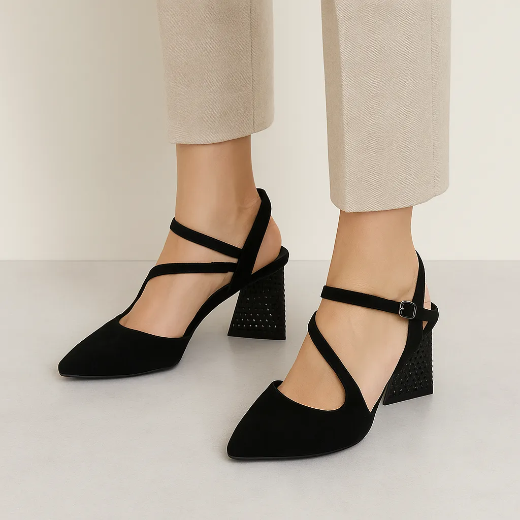 Chic Wedding Sandals Retro Sandals DJANGO & JULIETTE LAHTI BLACK SUEDE