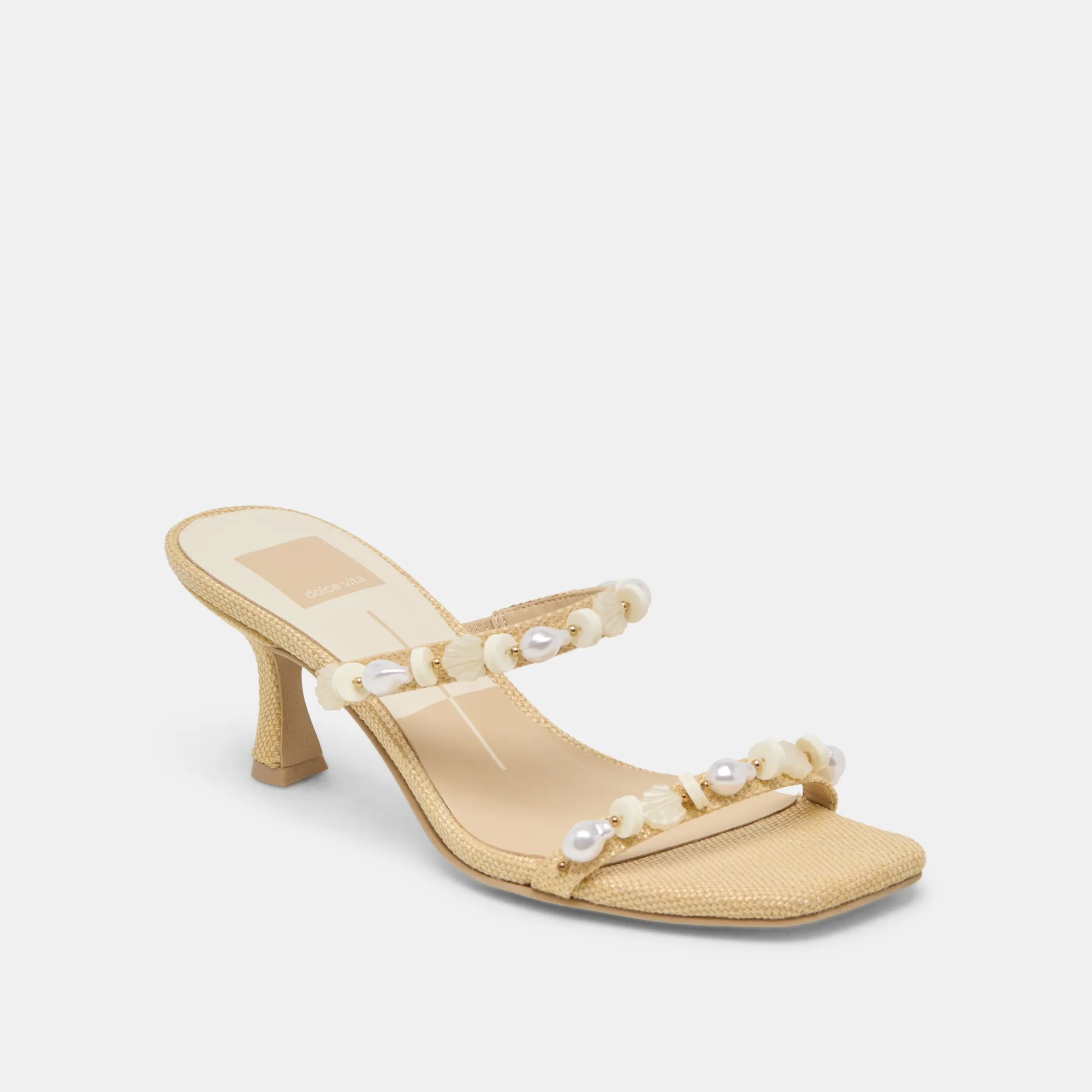 Evening Heels Classic Black Heels GRASON HEELS LT NATURAL RAFFIA