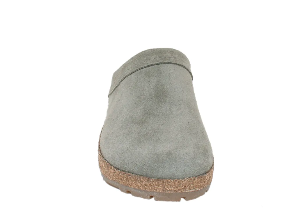 Haflinger Leather Clogs Malmo Khaki Walking Power Base