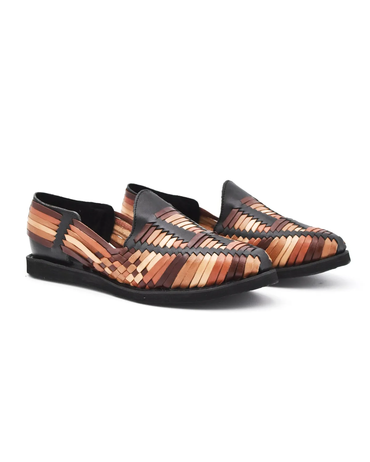 Outdoor Fun Chamula Cancun Black Multi Color Huarache Sandals