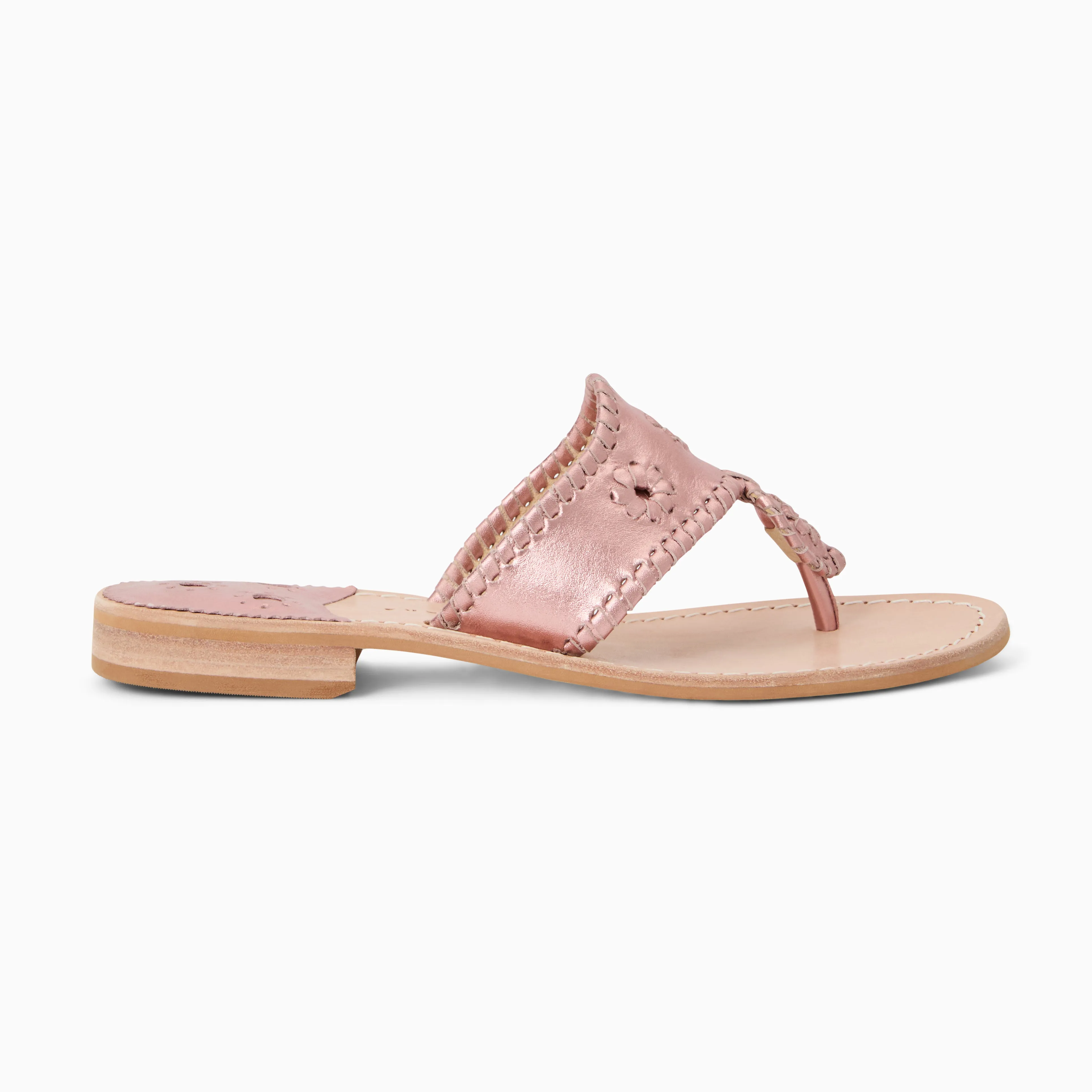 Jacks Metallic Leather Flat Sandal Comfort Run Slip On