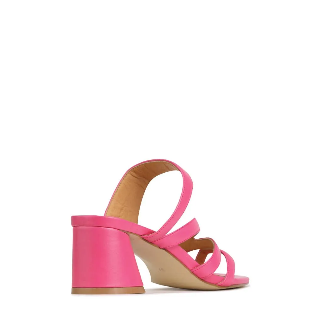 EOS PERRI FUCHSIA Wide Heel Pumps Adjustable Straps