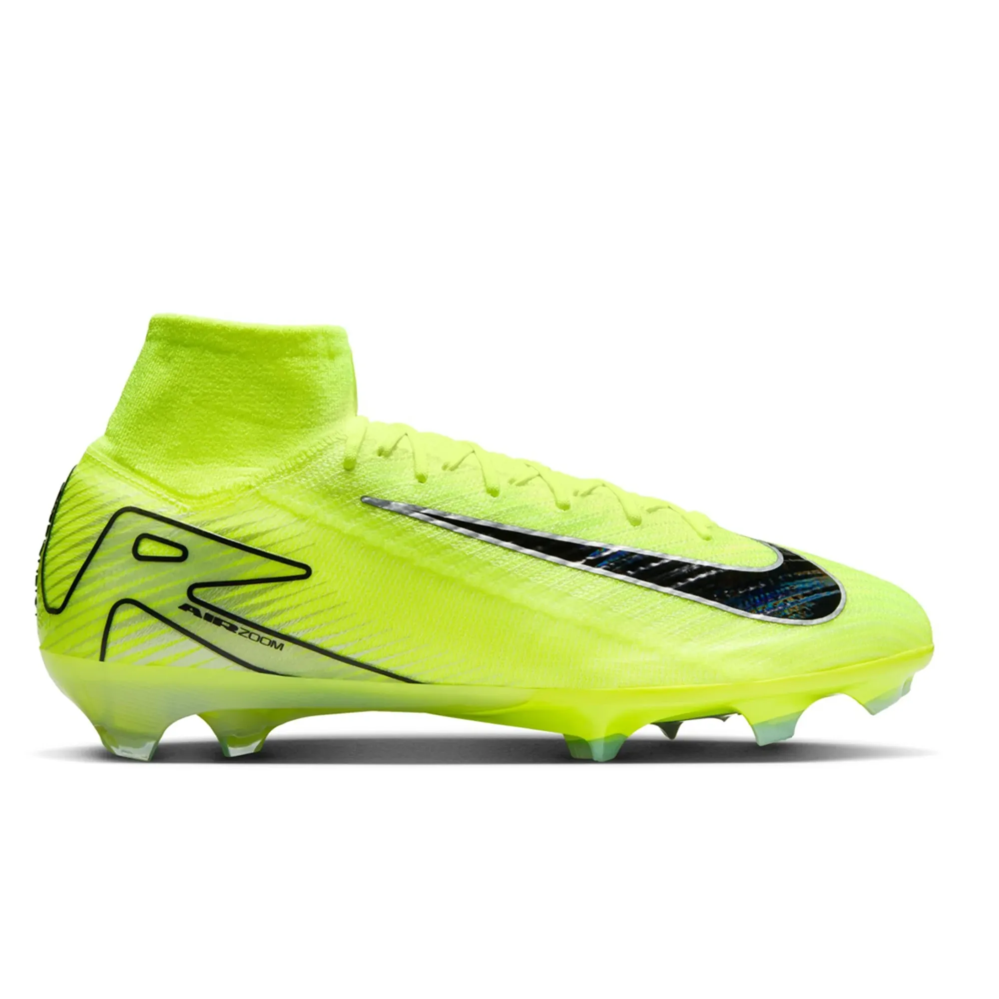 Ball Rotation Toe Zone Nike Zoom Superfly 10 Elite FG Soccer Cleats (Volt/Black)