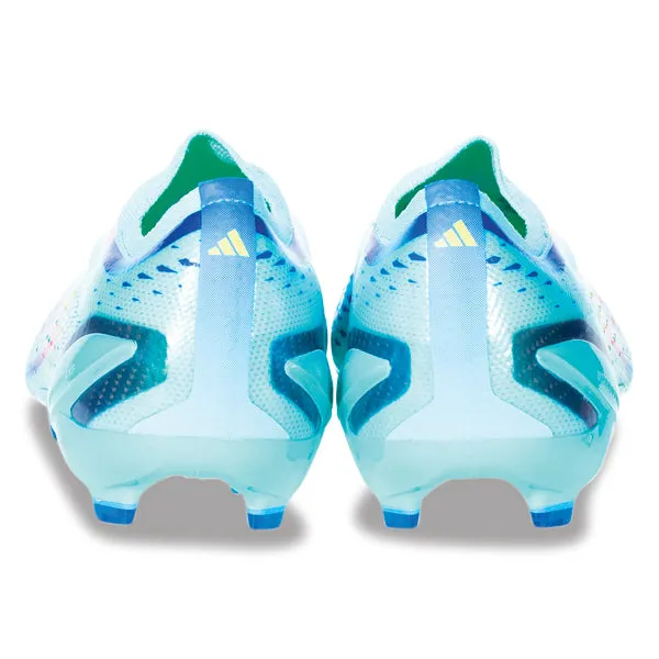Power Grip adidas X Speedportal  Firm Ground Soccer Cleats Clear Aqua/Solar Red/Power Blue)
