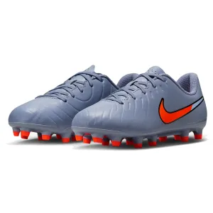Nike Jr. Legend 10 Club Firm Ground/Ground Soccer Cleats (Blue Eclipse/Black) Adaptive Sole Sturdy Build