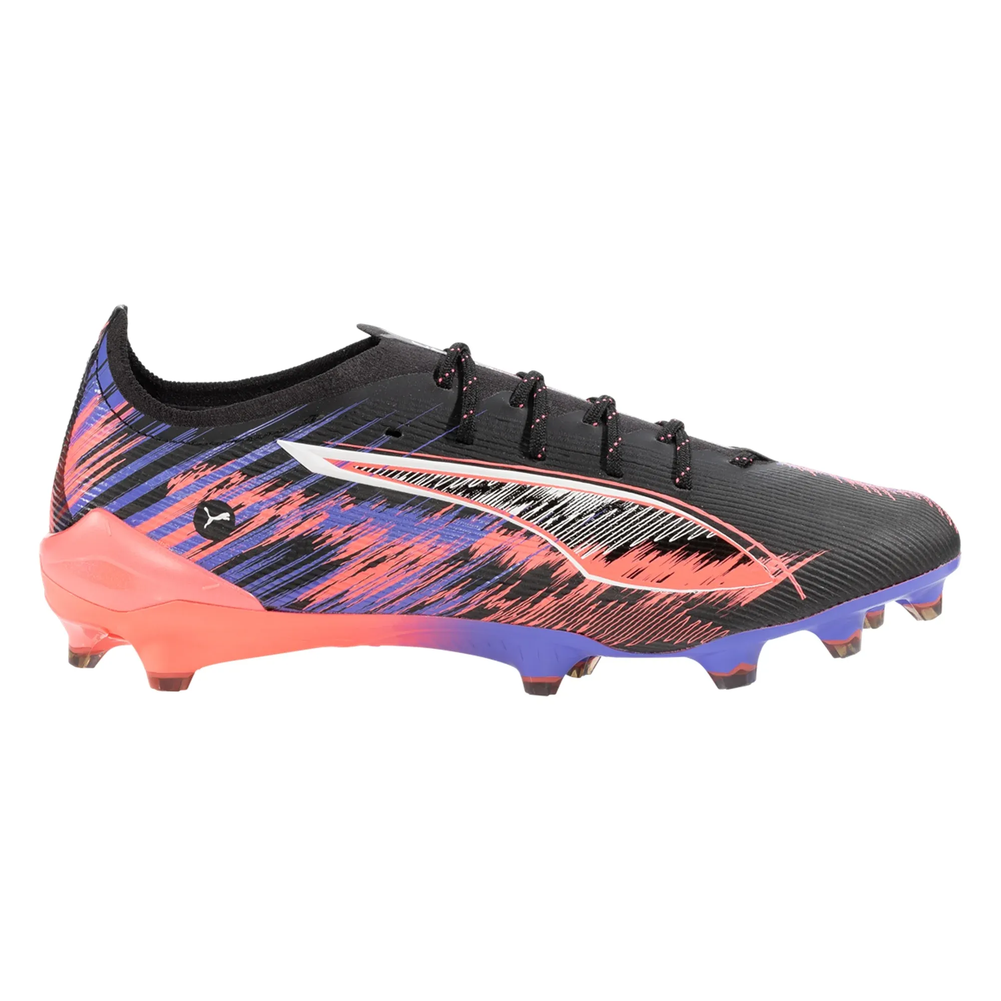 Puma Ultra 5 Ultimate F1 FG Soccer Cleats (Black/Sunset Glow/Dark Amethyst) Stance Power