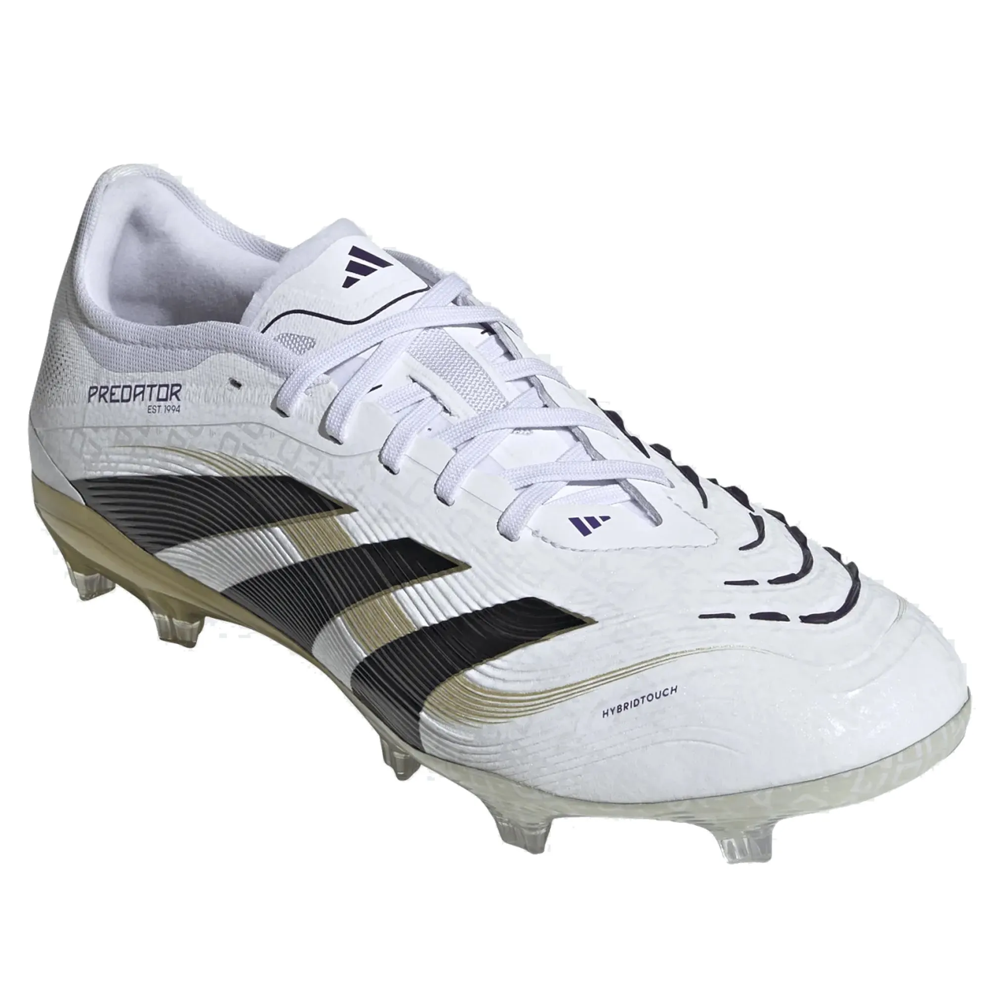 adidas Predator Pro Firm Ground Soccer Cleats (White/Black/Gold Metallic) Forward Sprint Inner lining