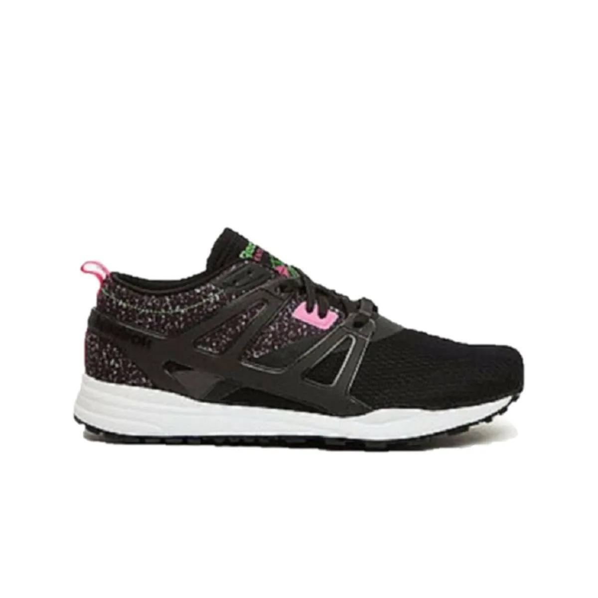Short - distance REEBOK V63497 VENTILATOR ADAPT GRAPHIC MN'S (Medium) Black/Green/Pink Mesh/Leather Running Shoes
