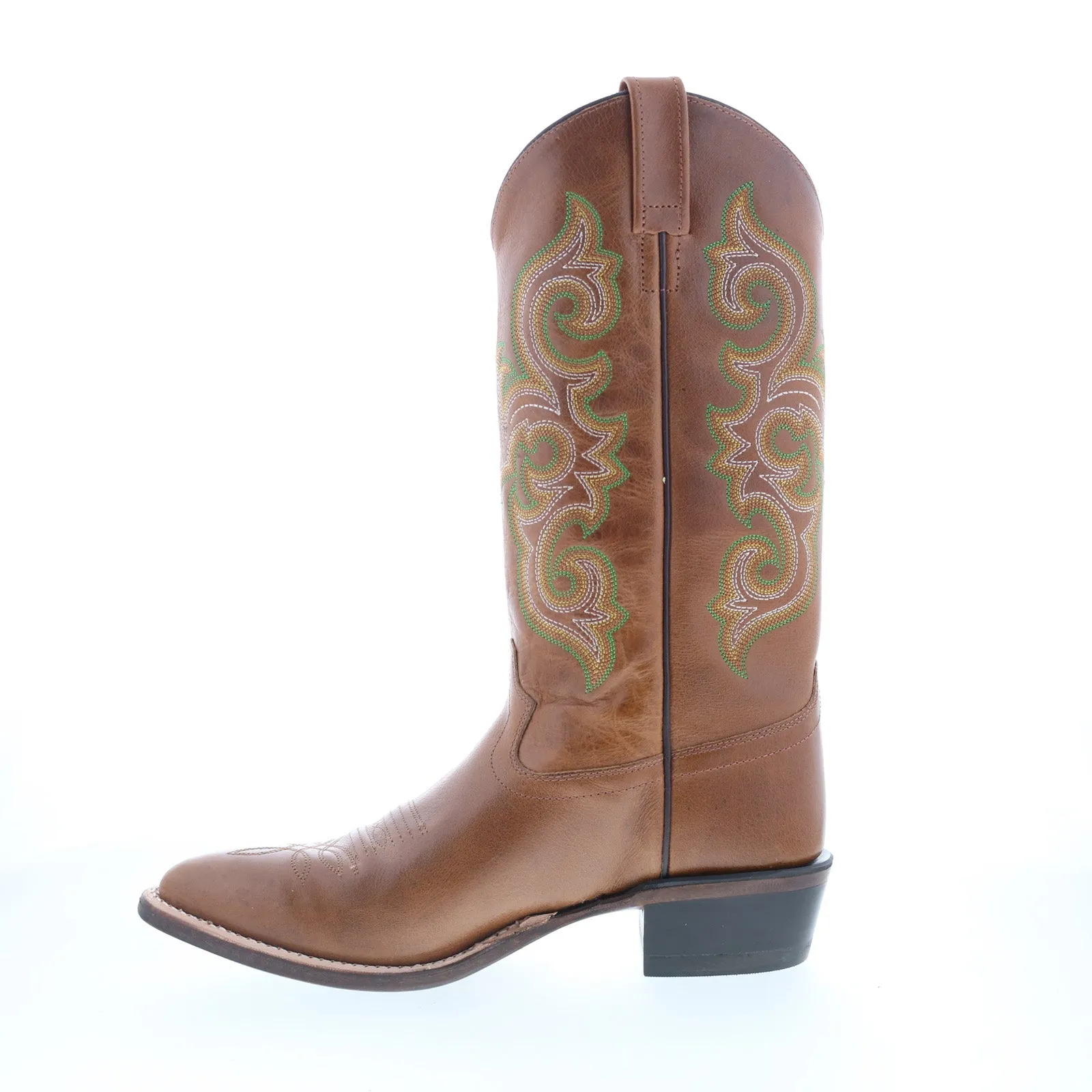 Jama Old West 5509 Mens Brown Wide Leather Cowboy Western Boots Textile Lining Stylish Versatility